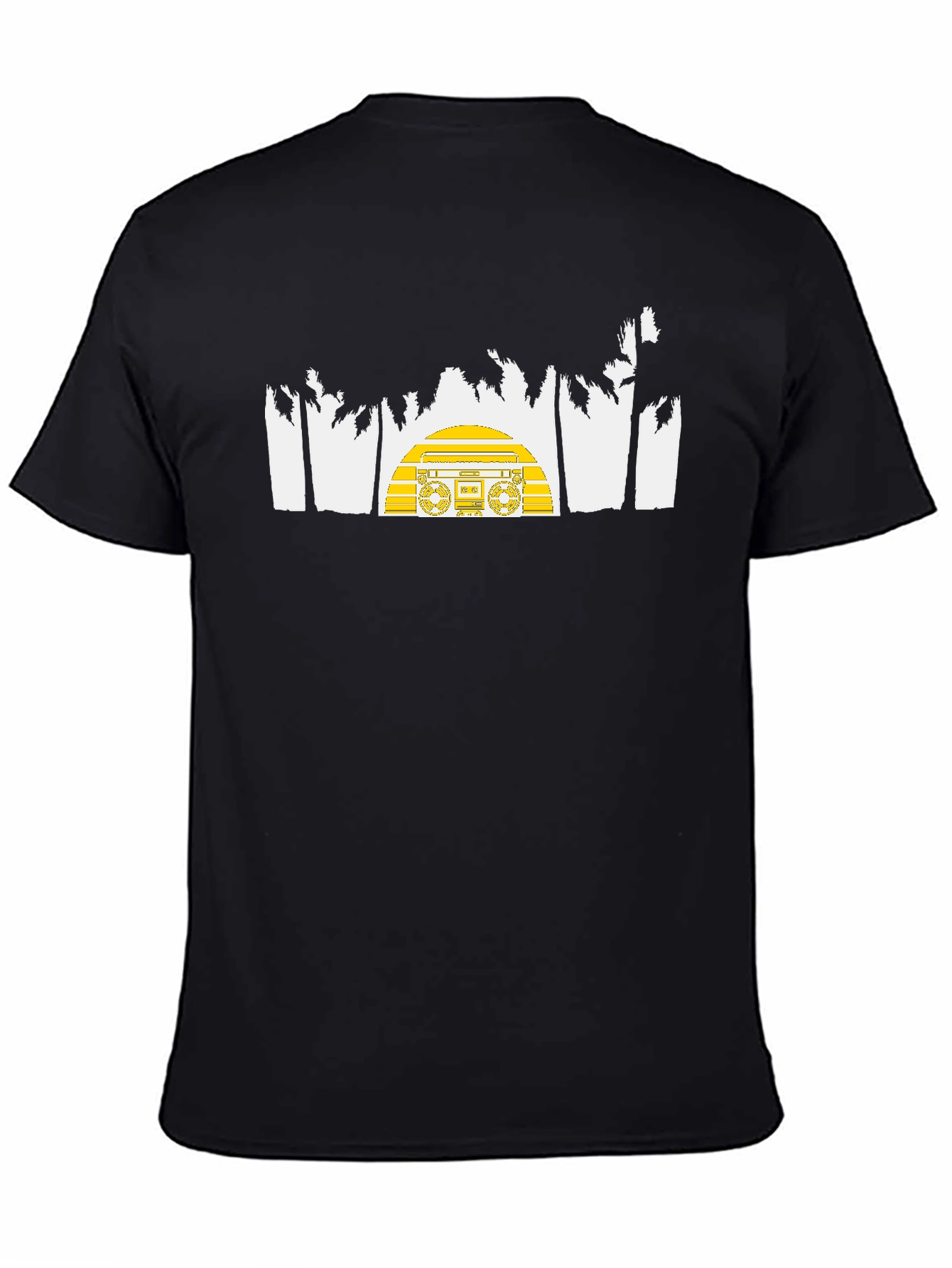 Retro Boombox Palm Tree Graphic Tee