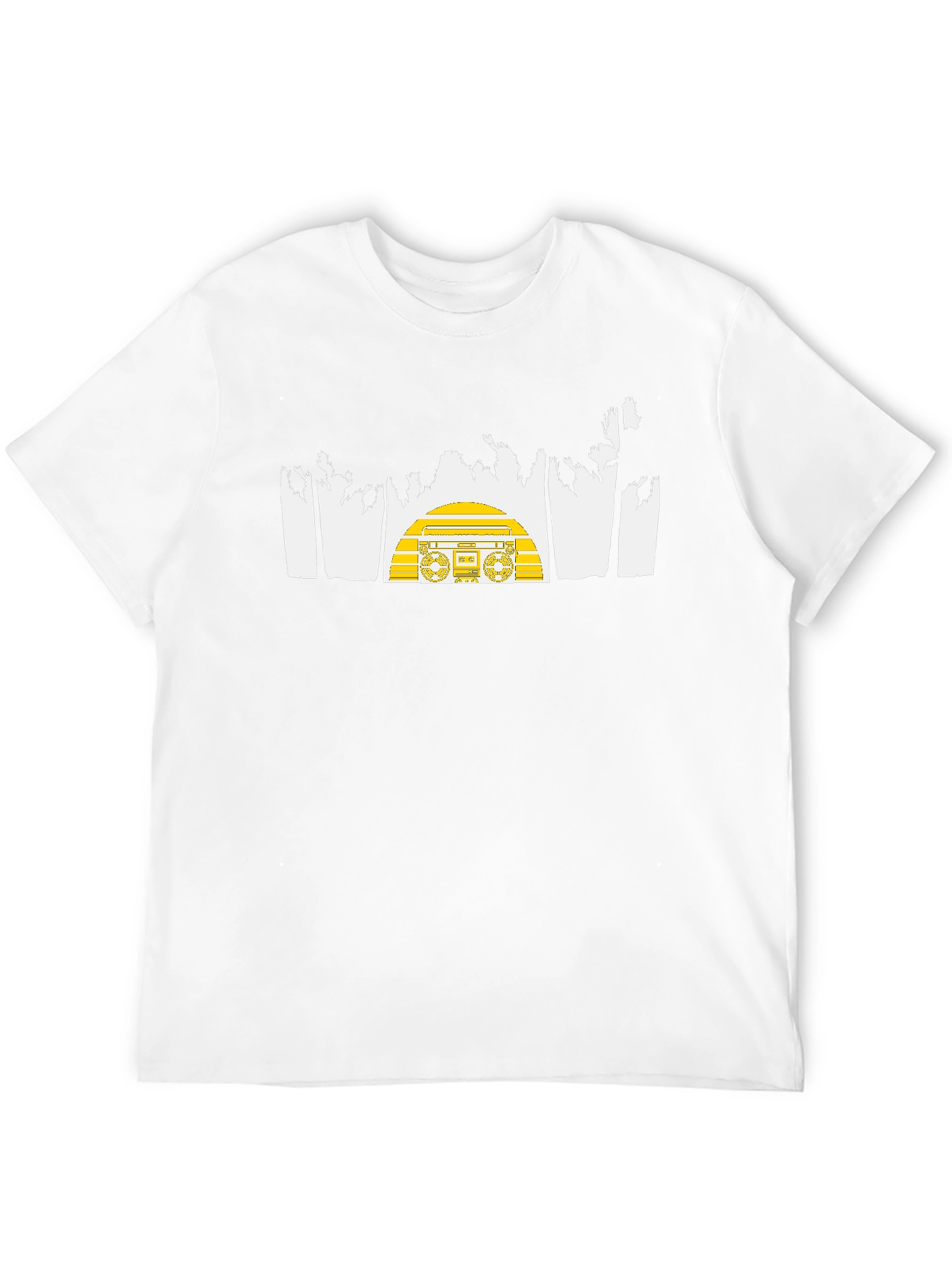 Retro Boombox Palm Tree Graphic Tee