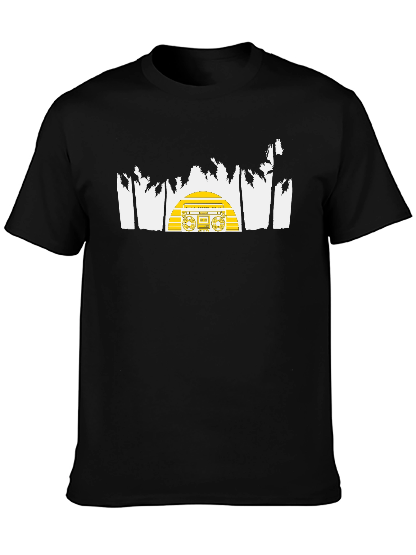 Retro Boombox Palm Tree Graphic Tee