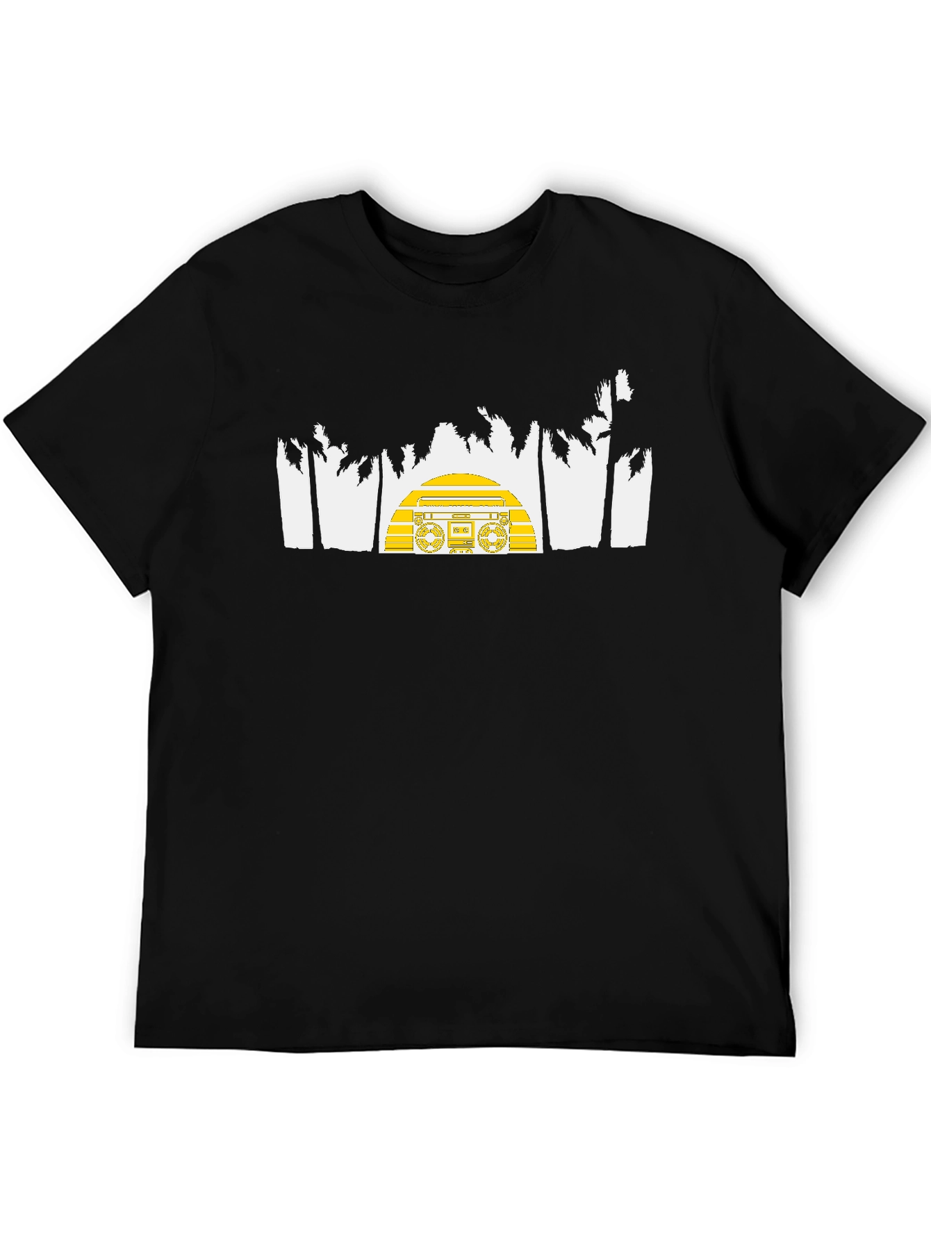 Retro Boombox Palm Tree Graphic Tee