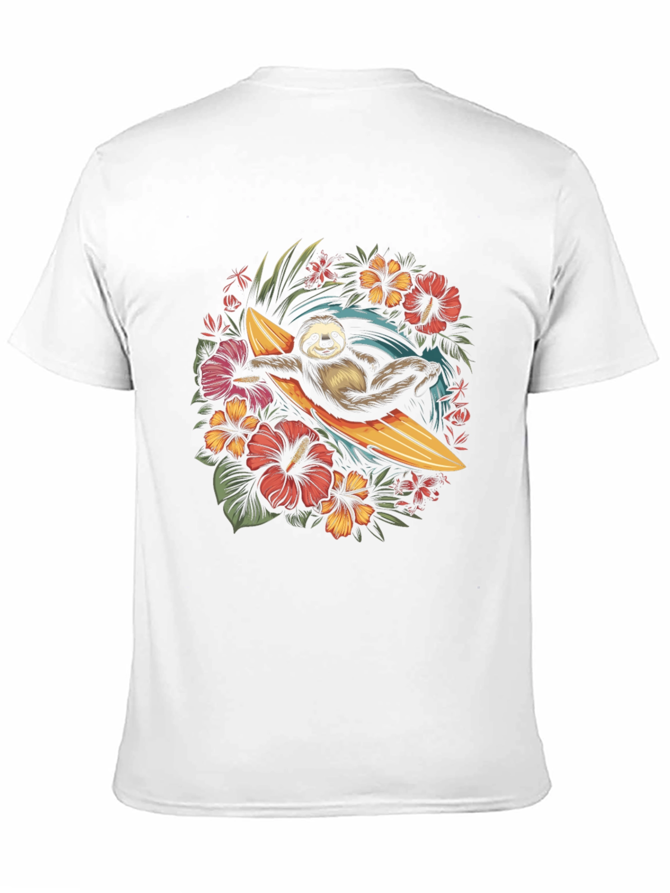 Surfing Sloth Graphic T-Shirt
