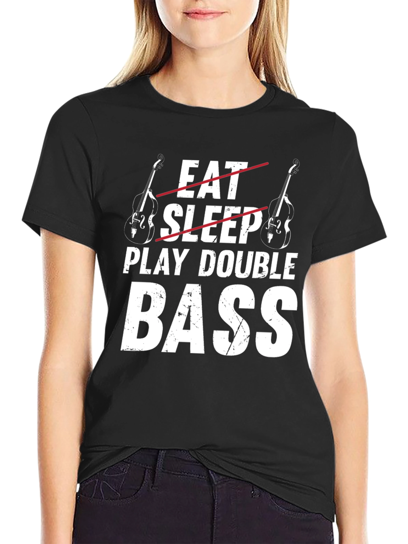 Eat Sleep Play Double Bass Funny Musician T-Shirt