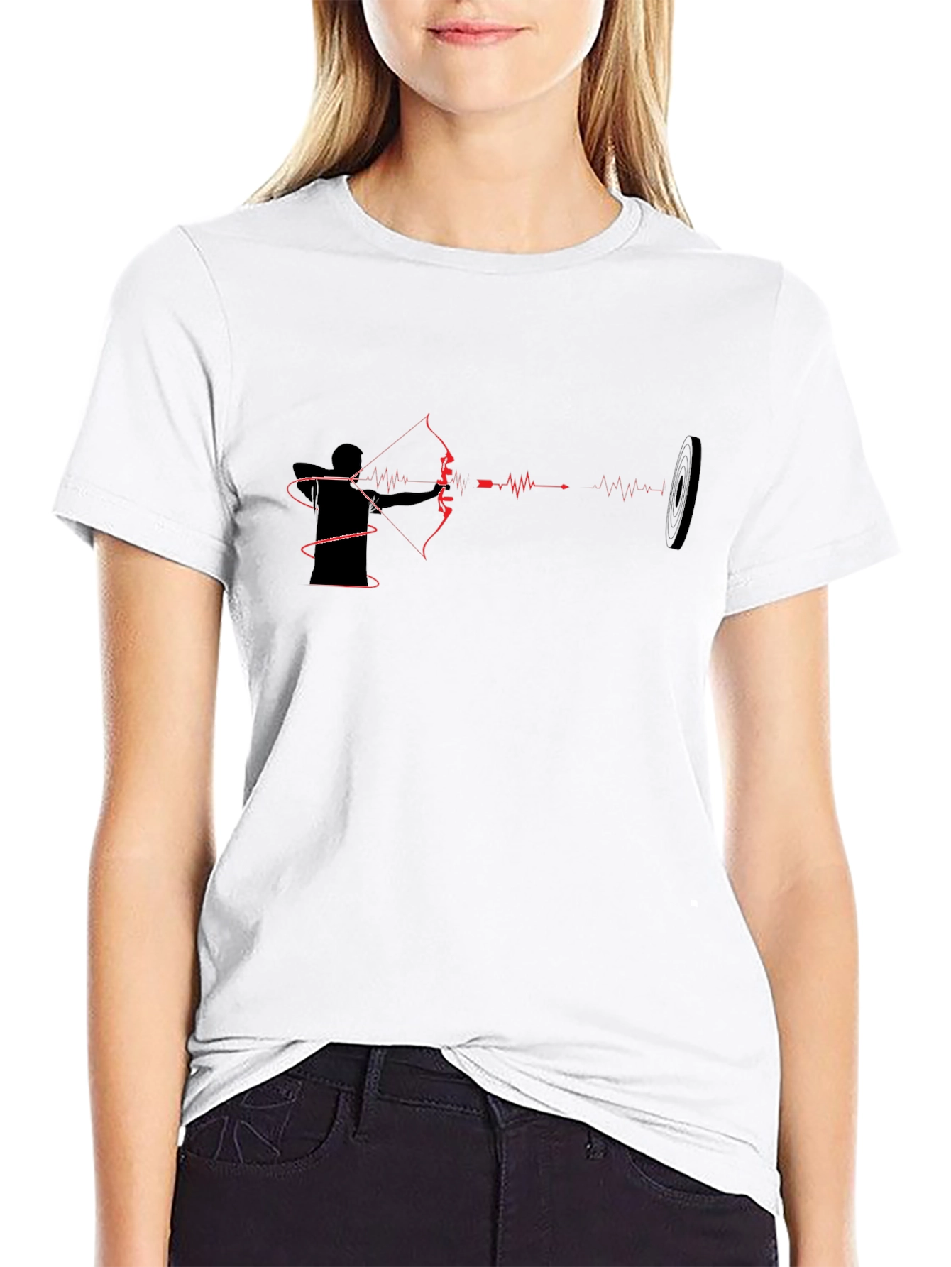 Archery Heartbeat Graphic Tee - Black