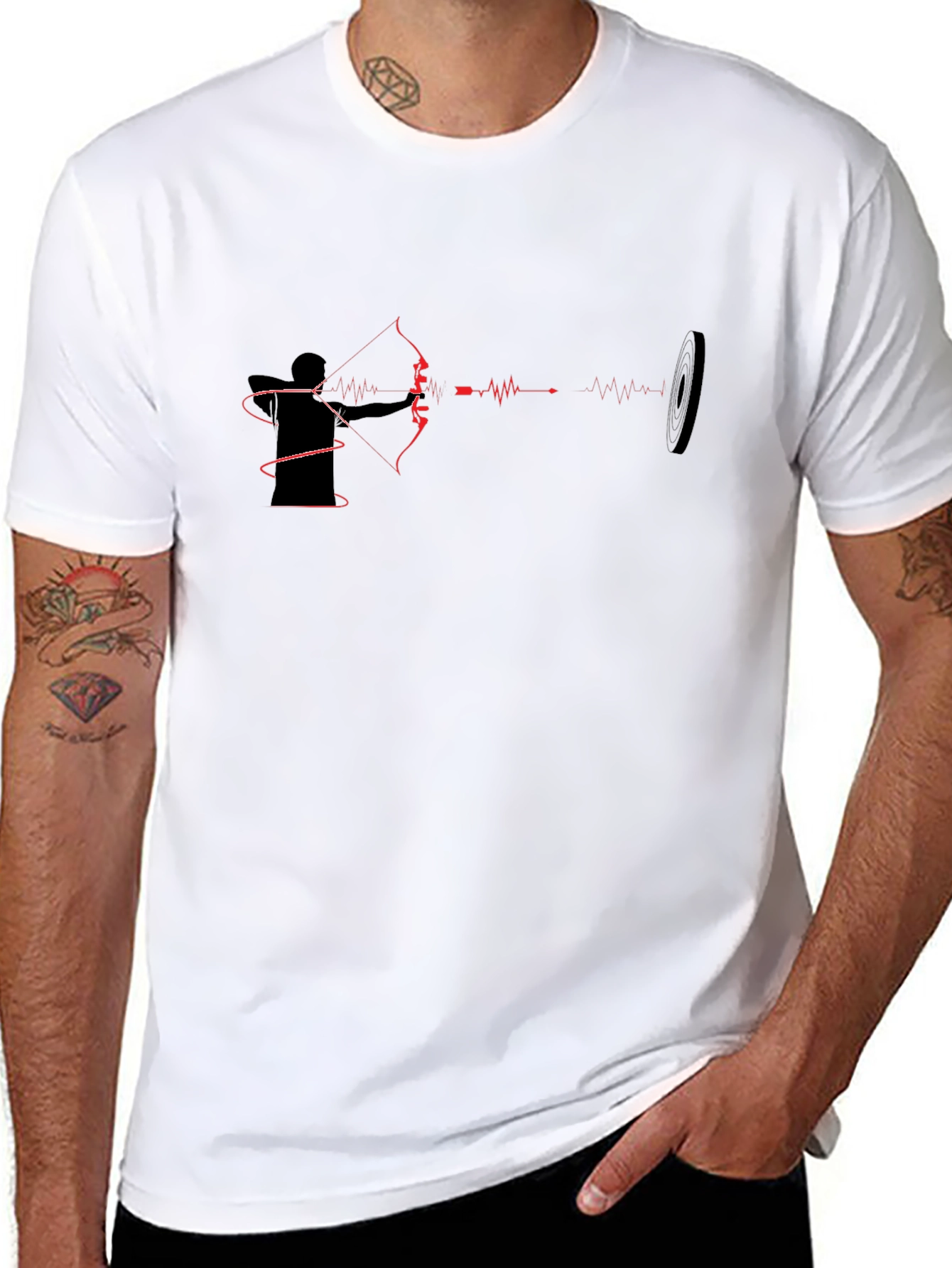 Archery Heartbeat Graphic Tee - Black