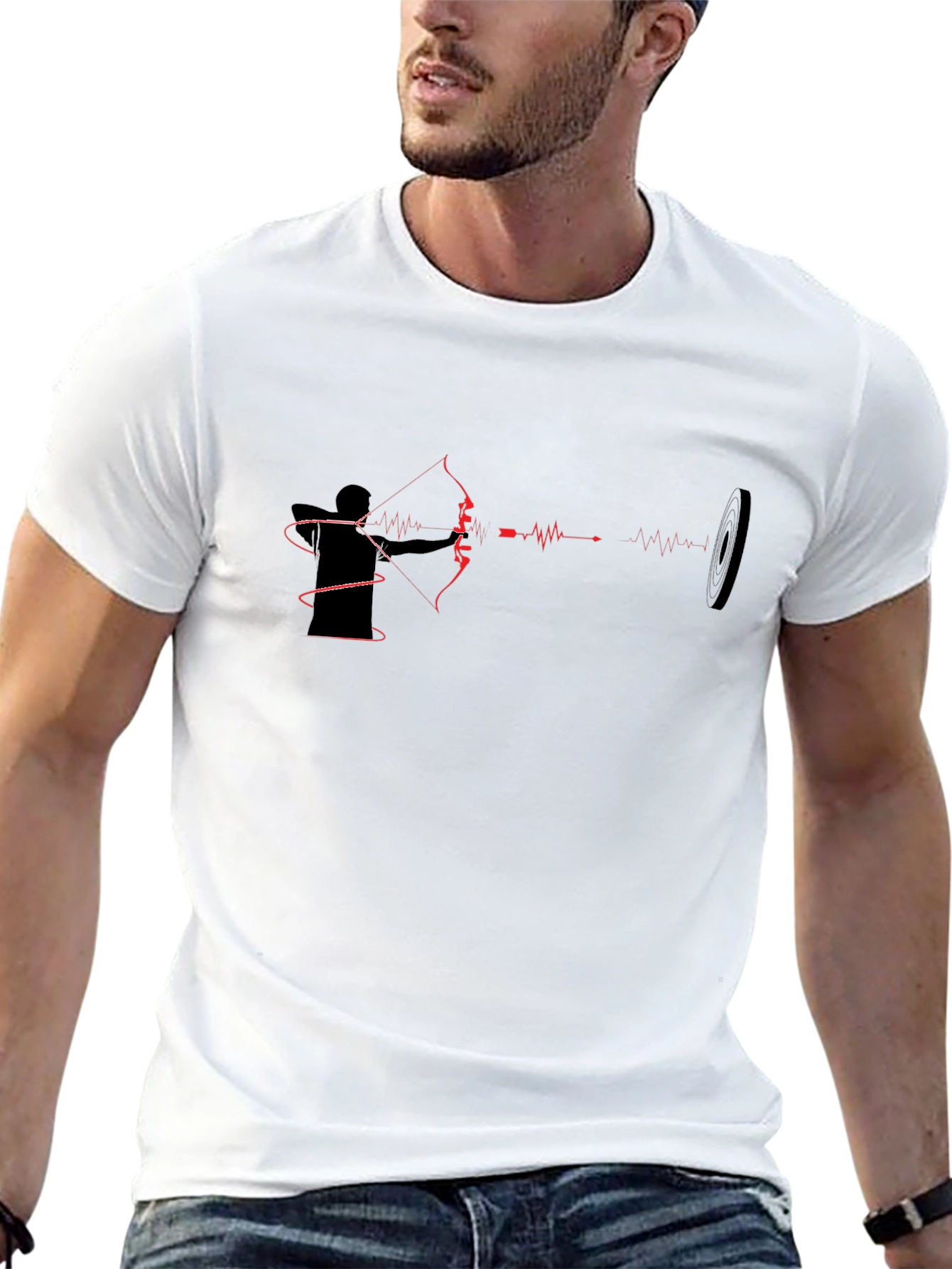 Archery Heartbeat Graphic Tee - Black