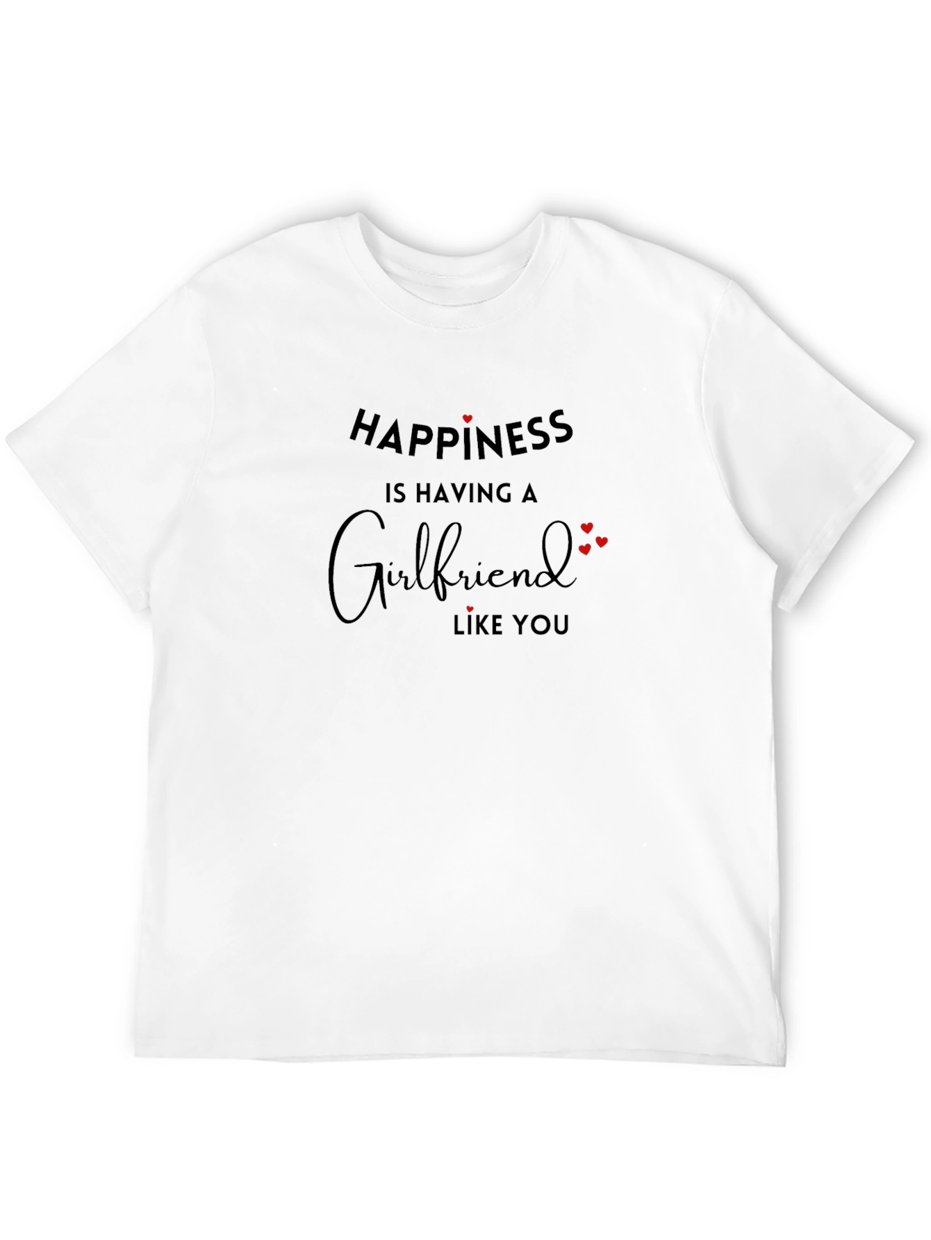 Happiness Girlfriend Tee - Black Graphic T-Shirt