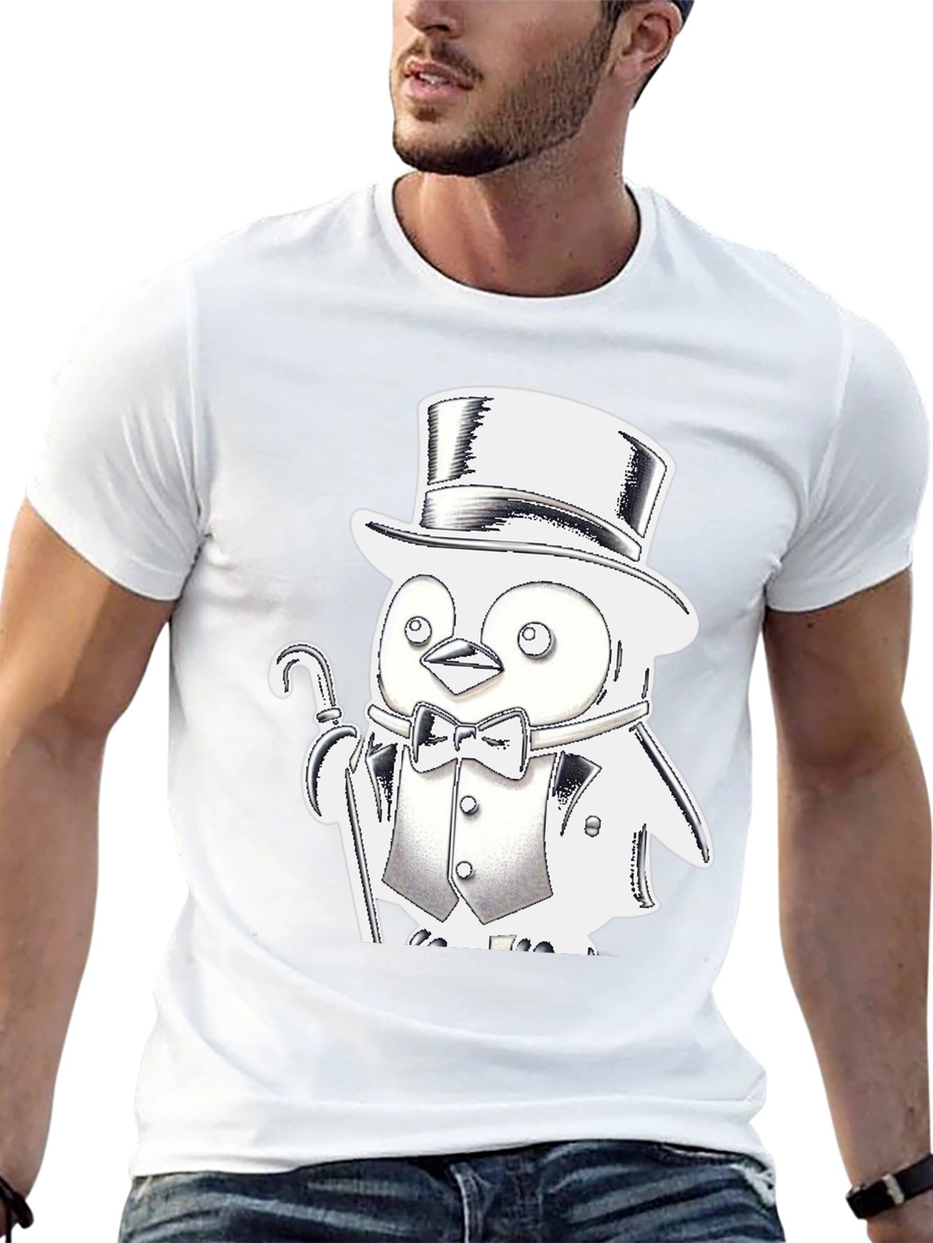 Penguin Tuxedo T-Shirt - Black Cotton Blend