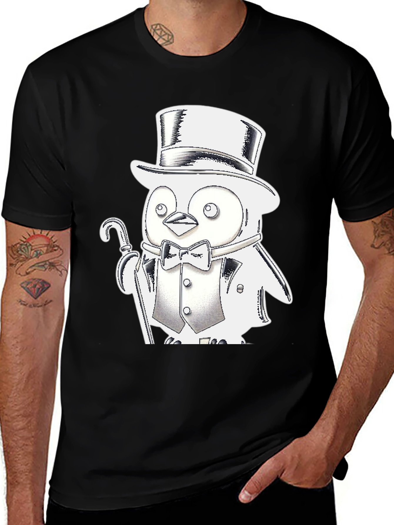 Penguin Tuxedo T-Shirt - Black Cotton Blend