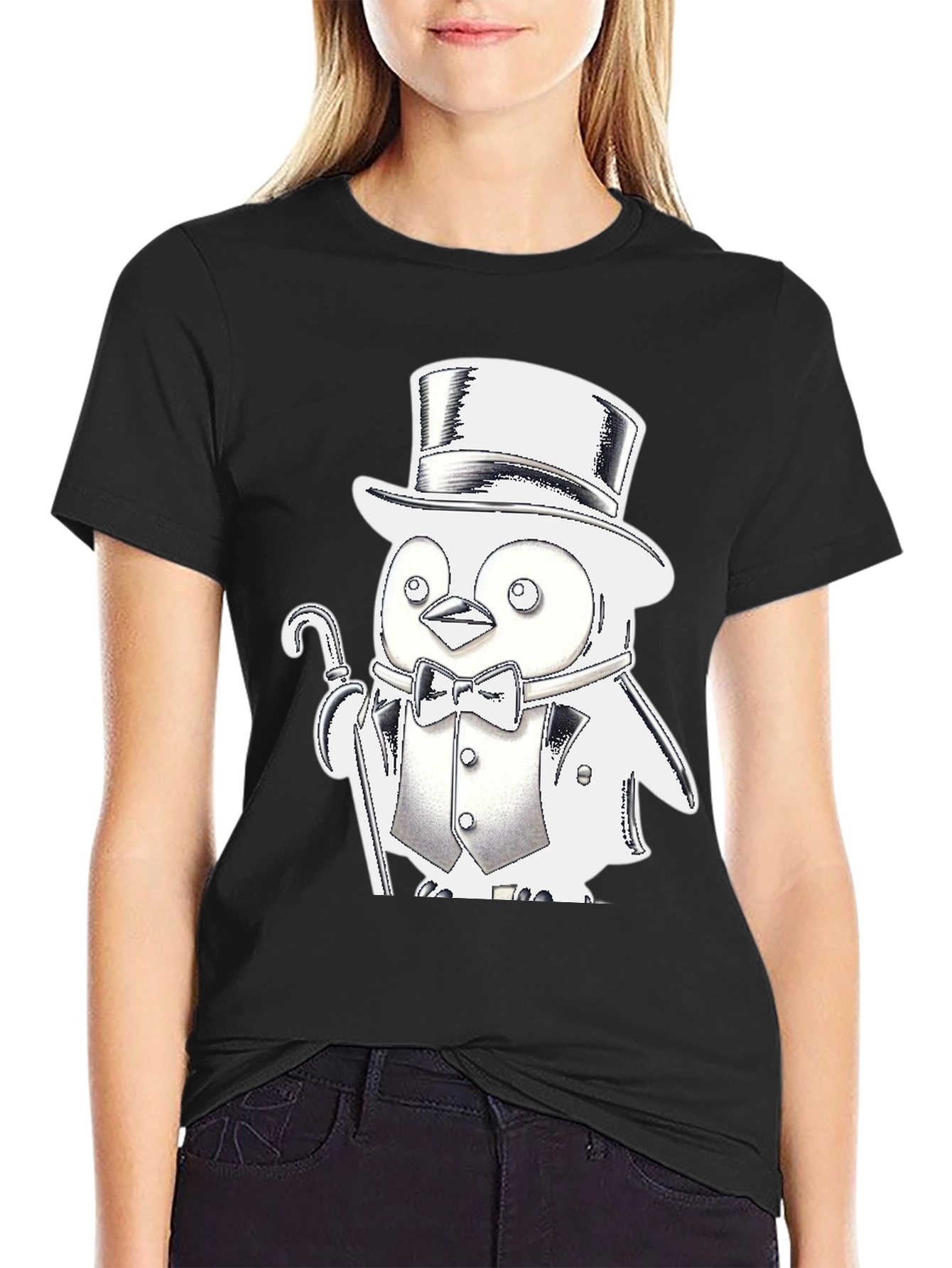Penguin Tuxedo T-Shirt - Black Cotton Blend