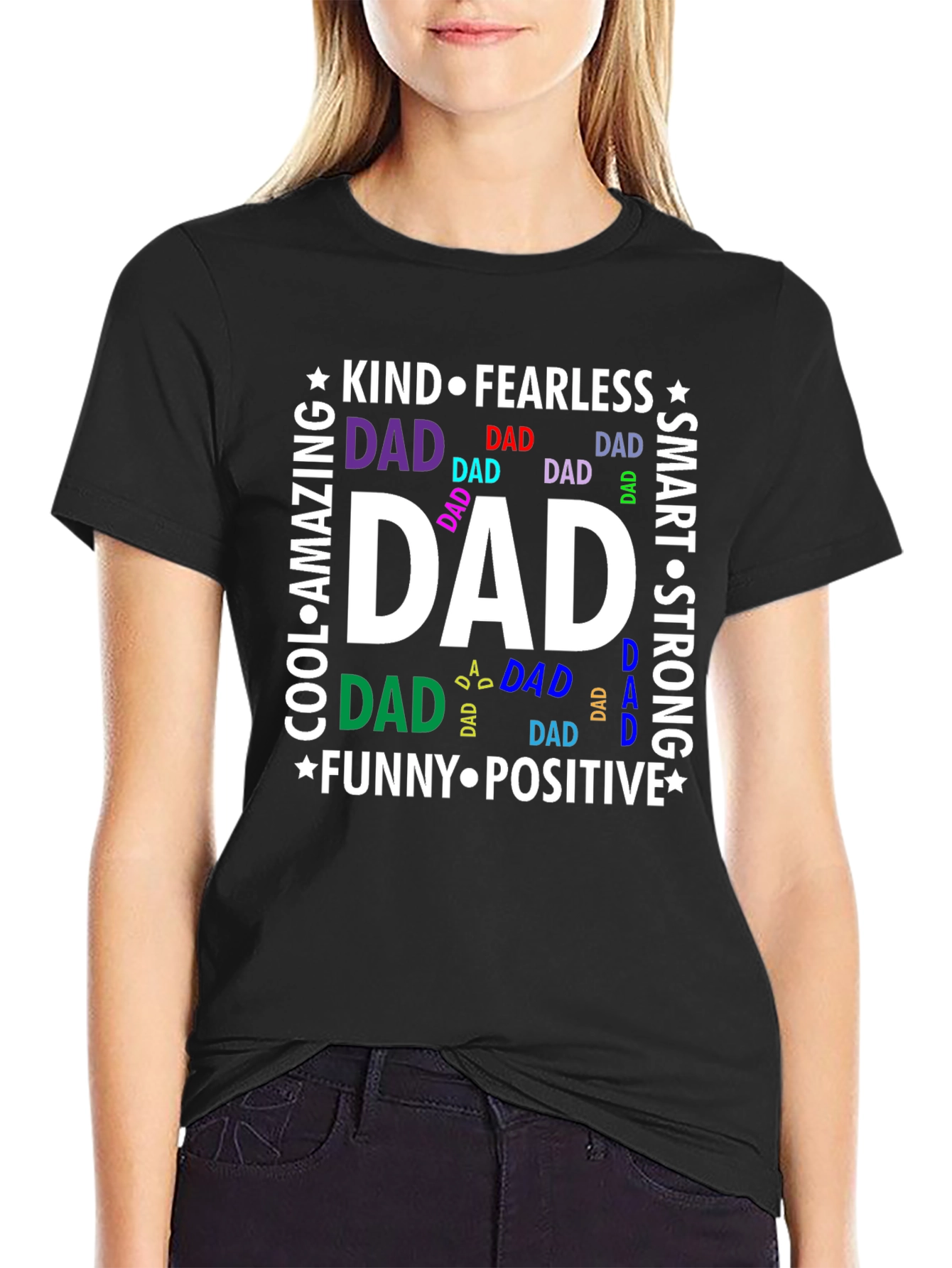 Dad Kind Fearless Black T-Shirt