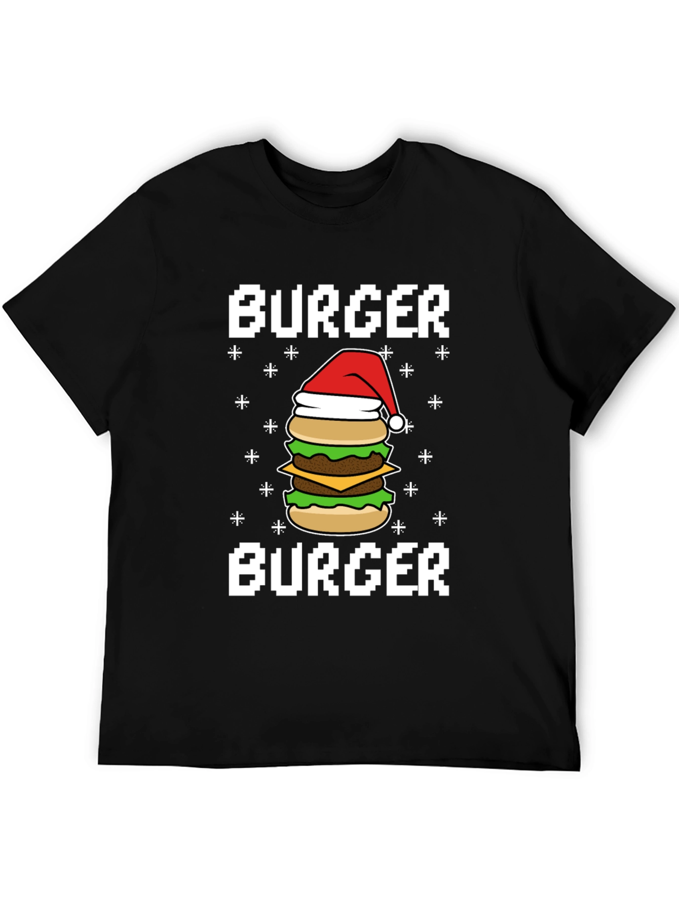 Festive Burger T-Shirt - Holiday Foodie Tee