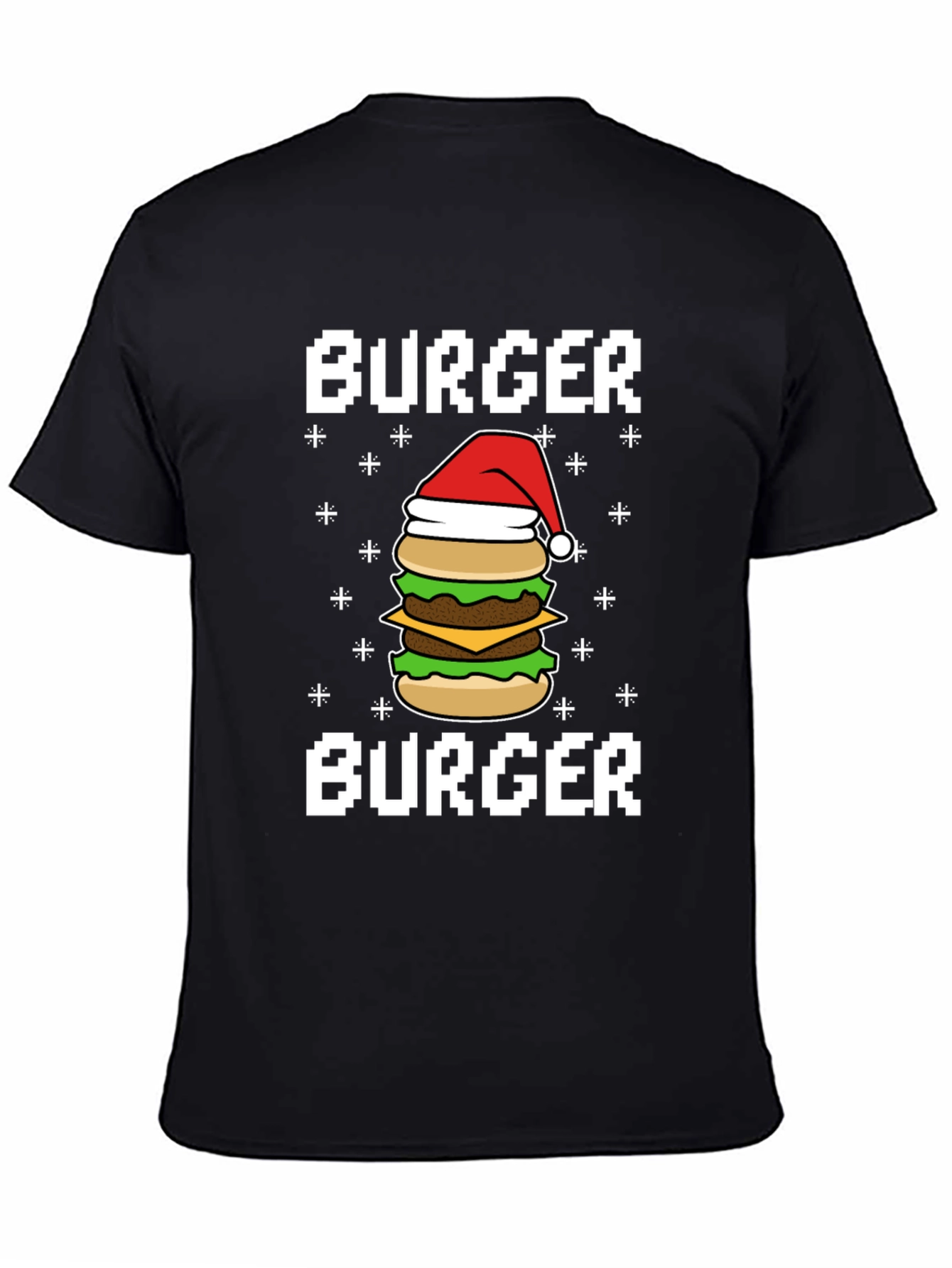 Festive Burger T-Shirt - Holiday Foodie Tee