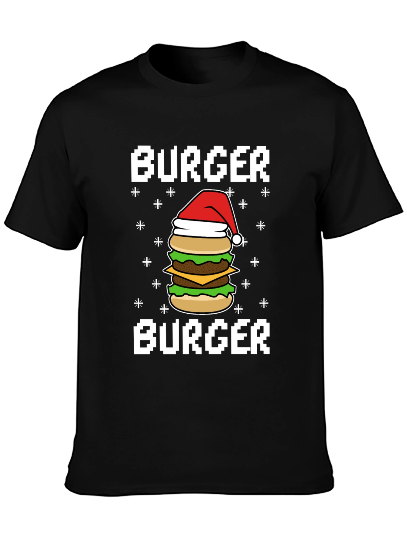 Festive Burger T-Shirt - Holiday Foodie Tee