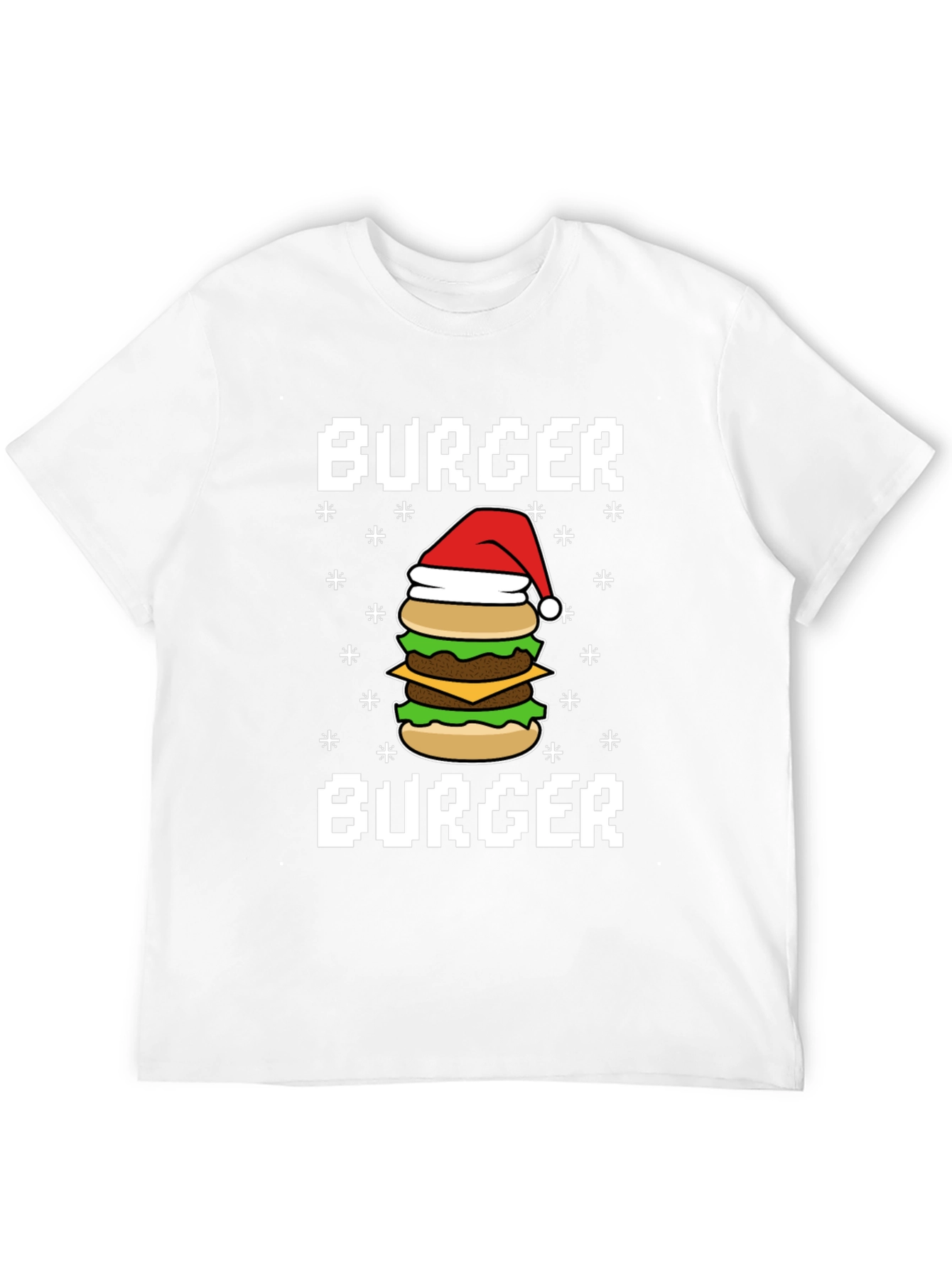 Festive Burger T-Shirt - Holiday Foodie Tee