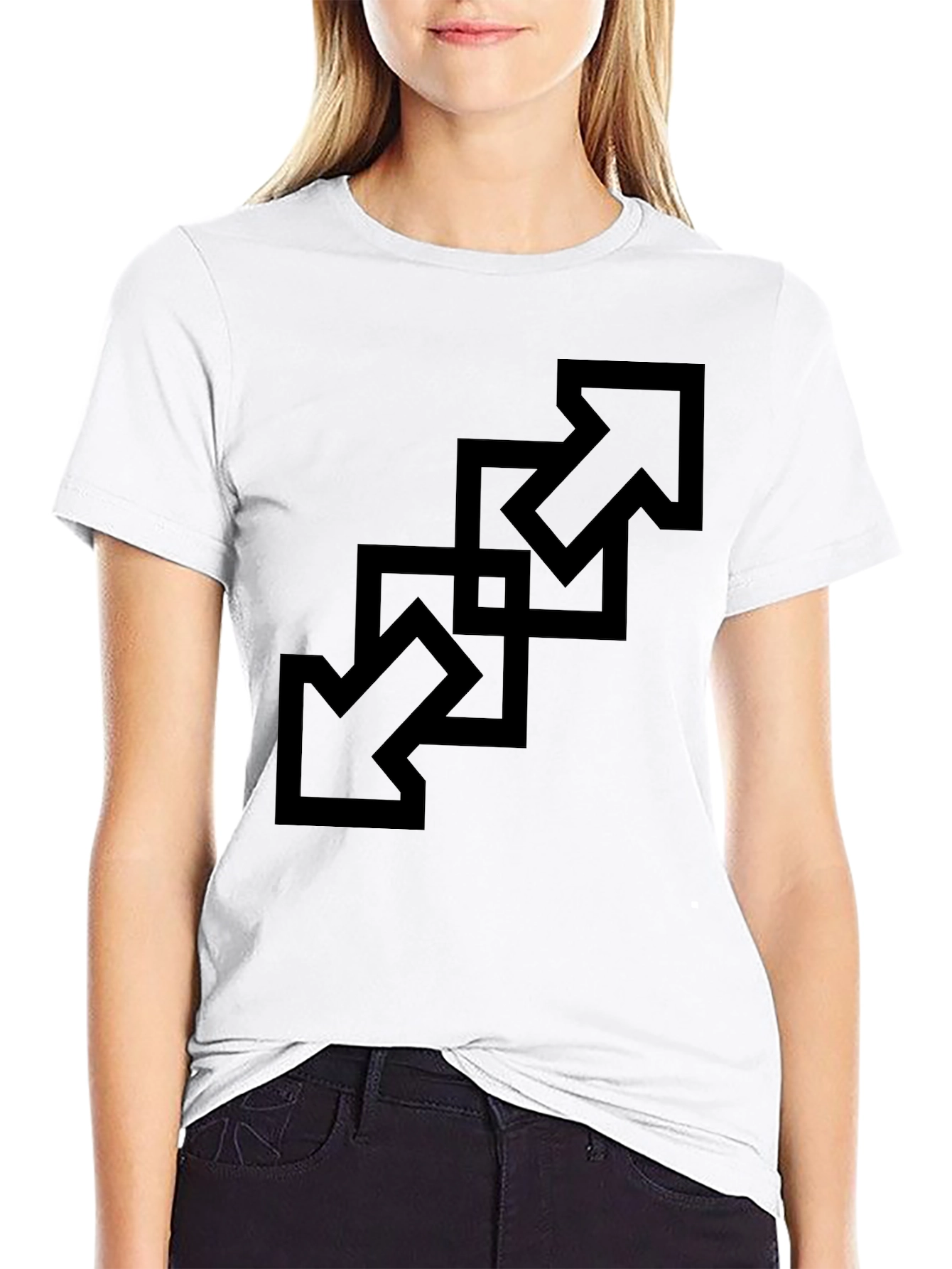 Abstract Arrow Graphic Tee - Black