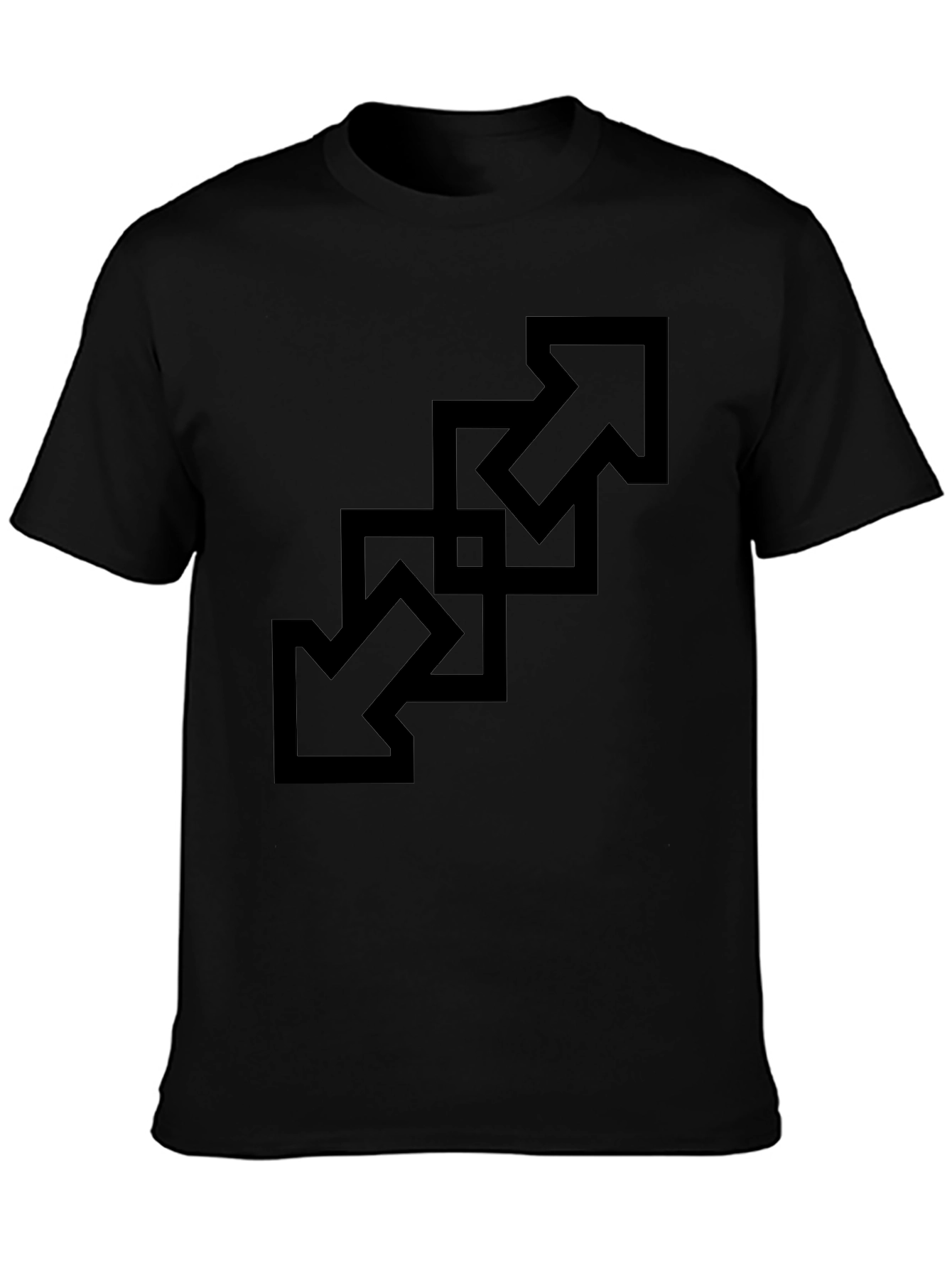 Abstract Arrow Graphic Tee - Black