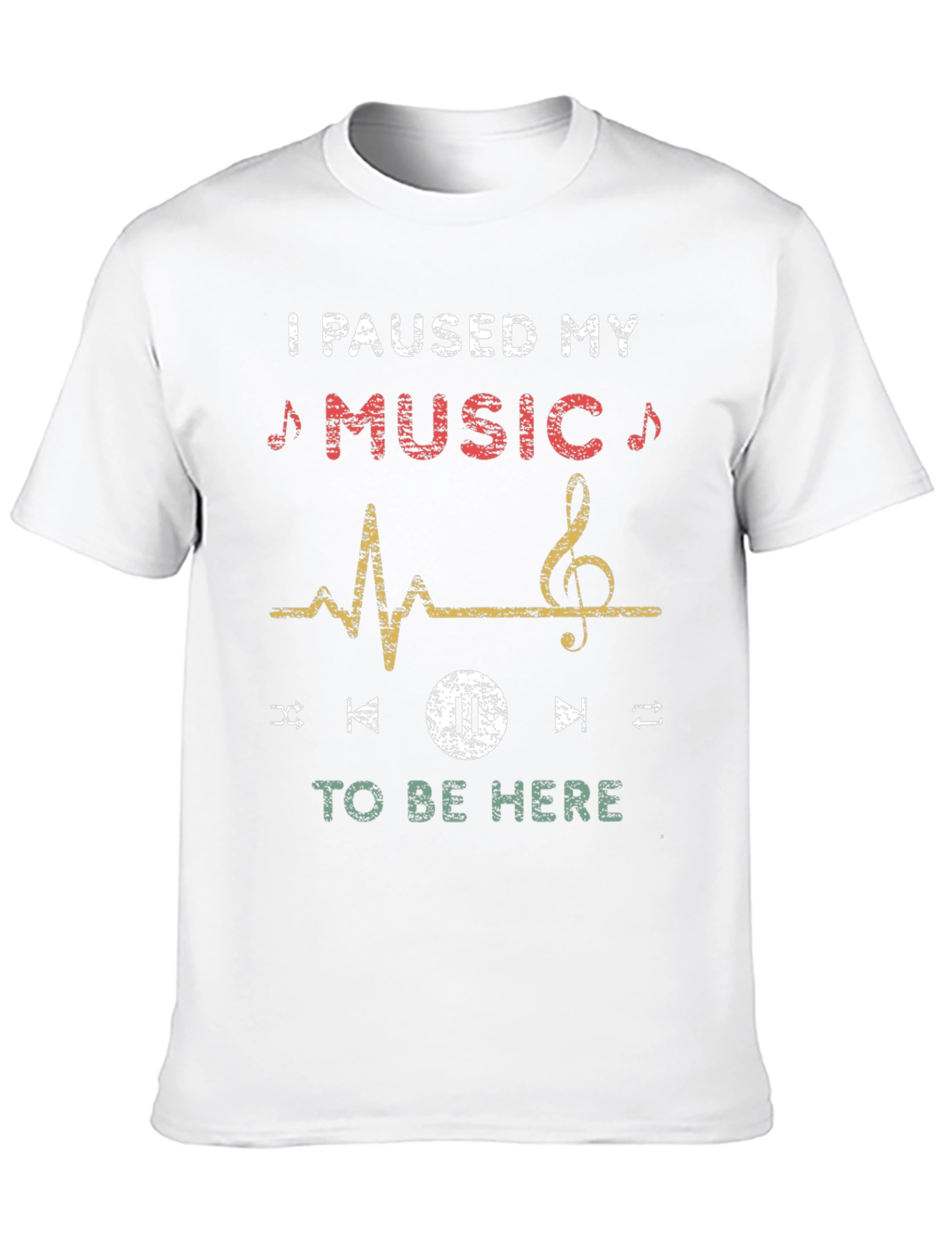 Music Lover Tee: Paused My Music Black T-Shirt