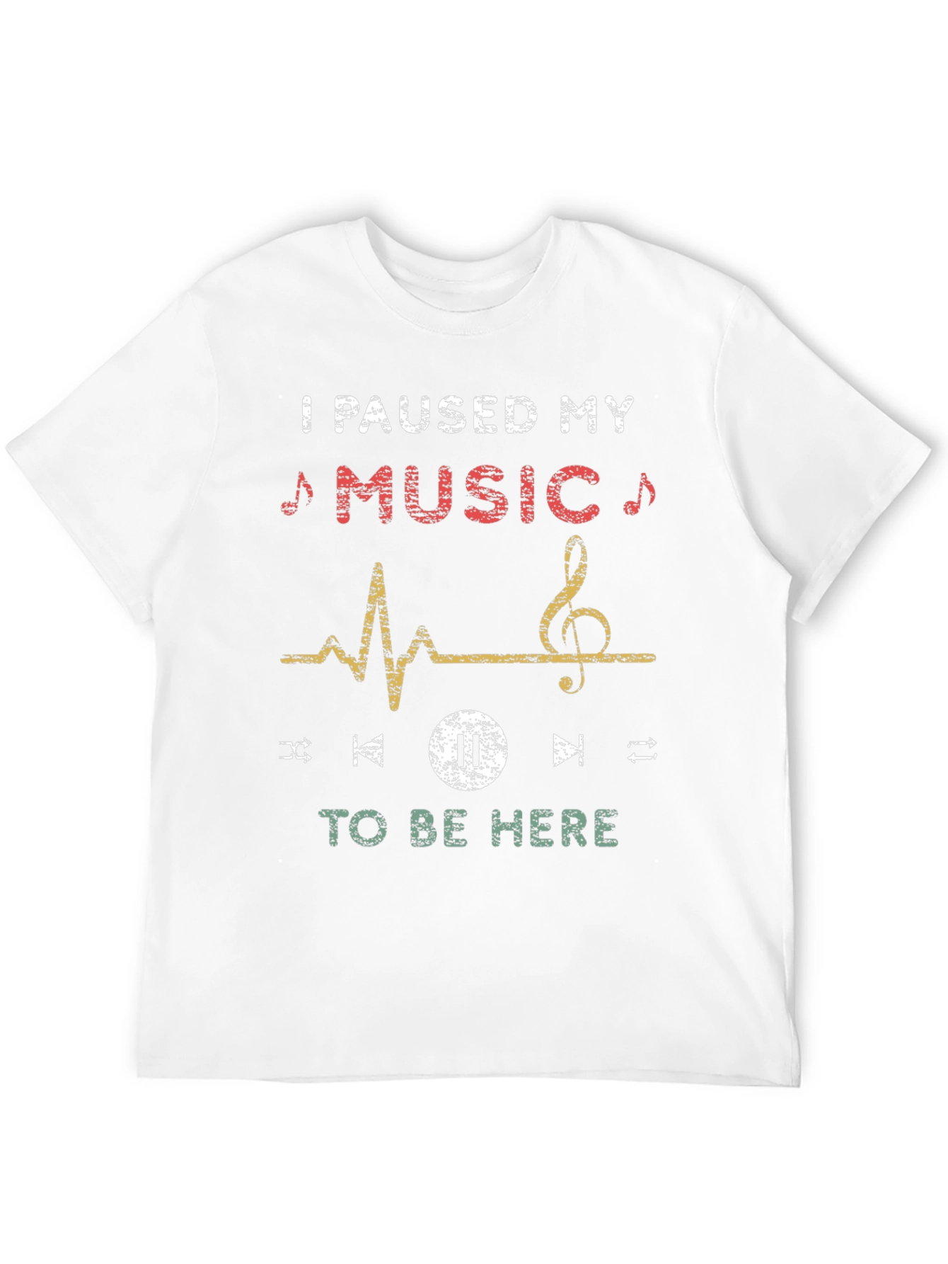Music Lover Tee: Paused My Music Black T-Shirt