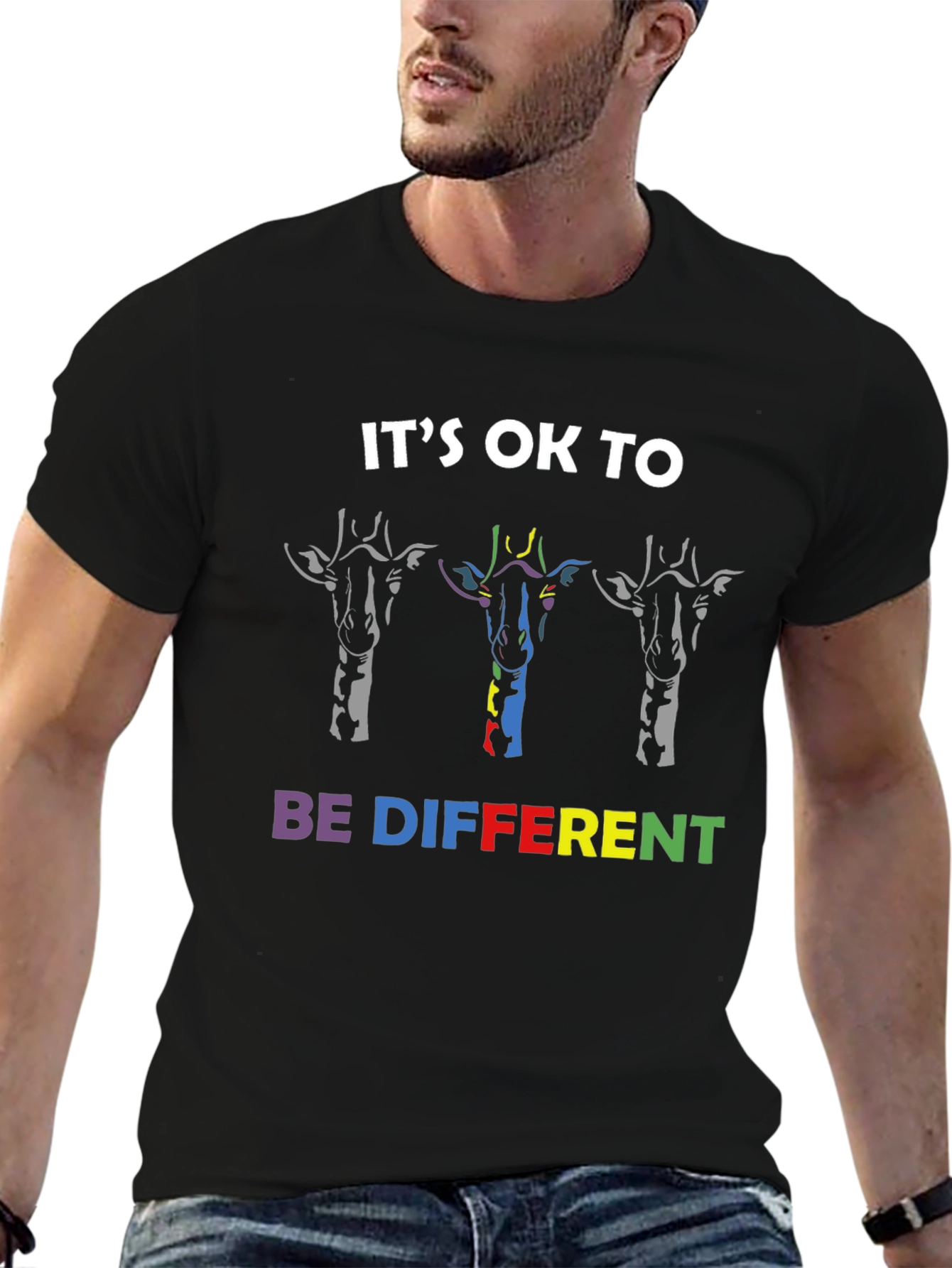 Its OK To Be Different Giraffe Graphic Tee