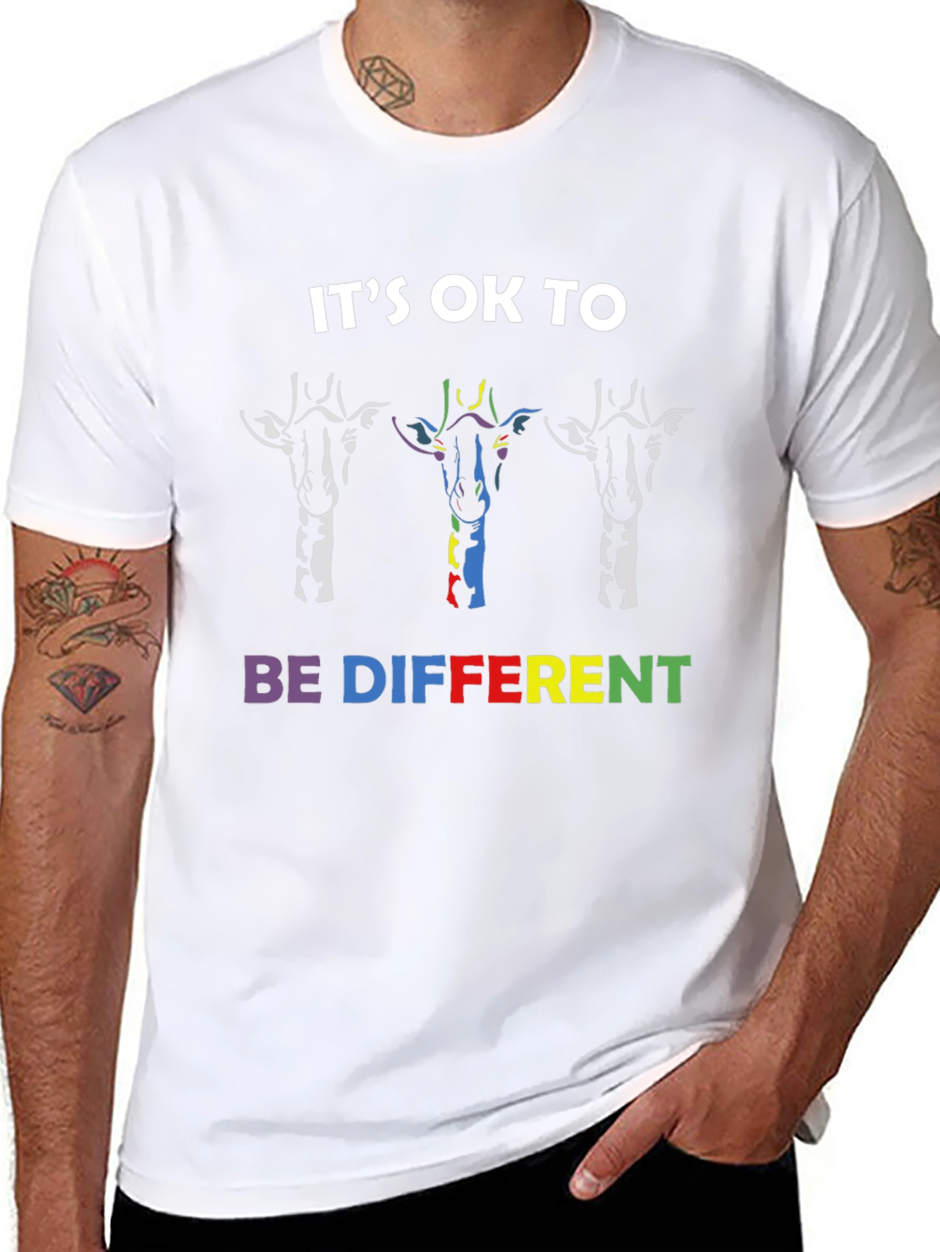 Its OK To Be Different Giraffe Graphic Tee