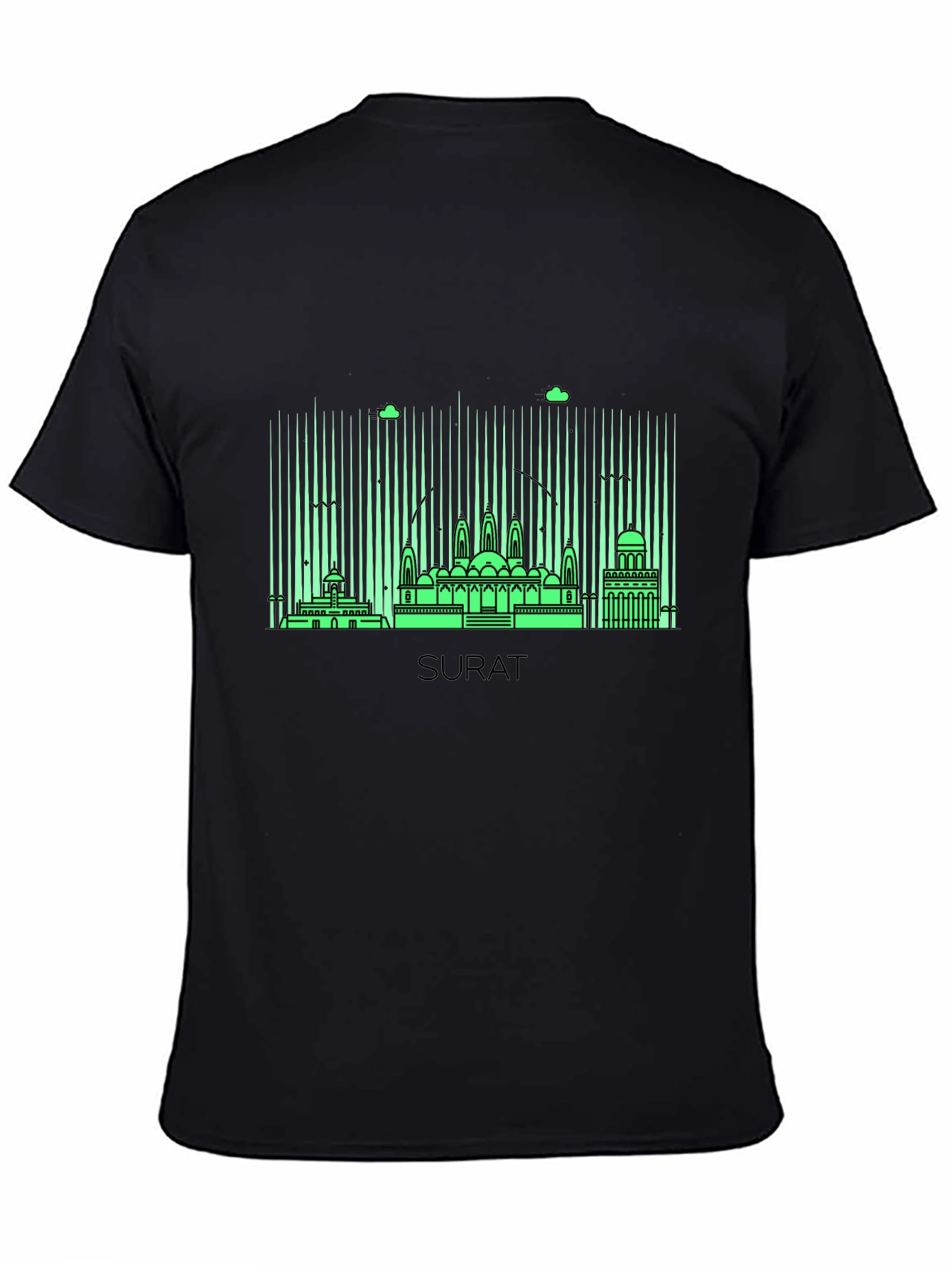 Surat Skyline Graphic Tee - Modern Cityscape Design