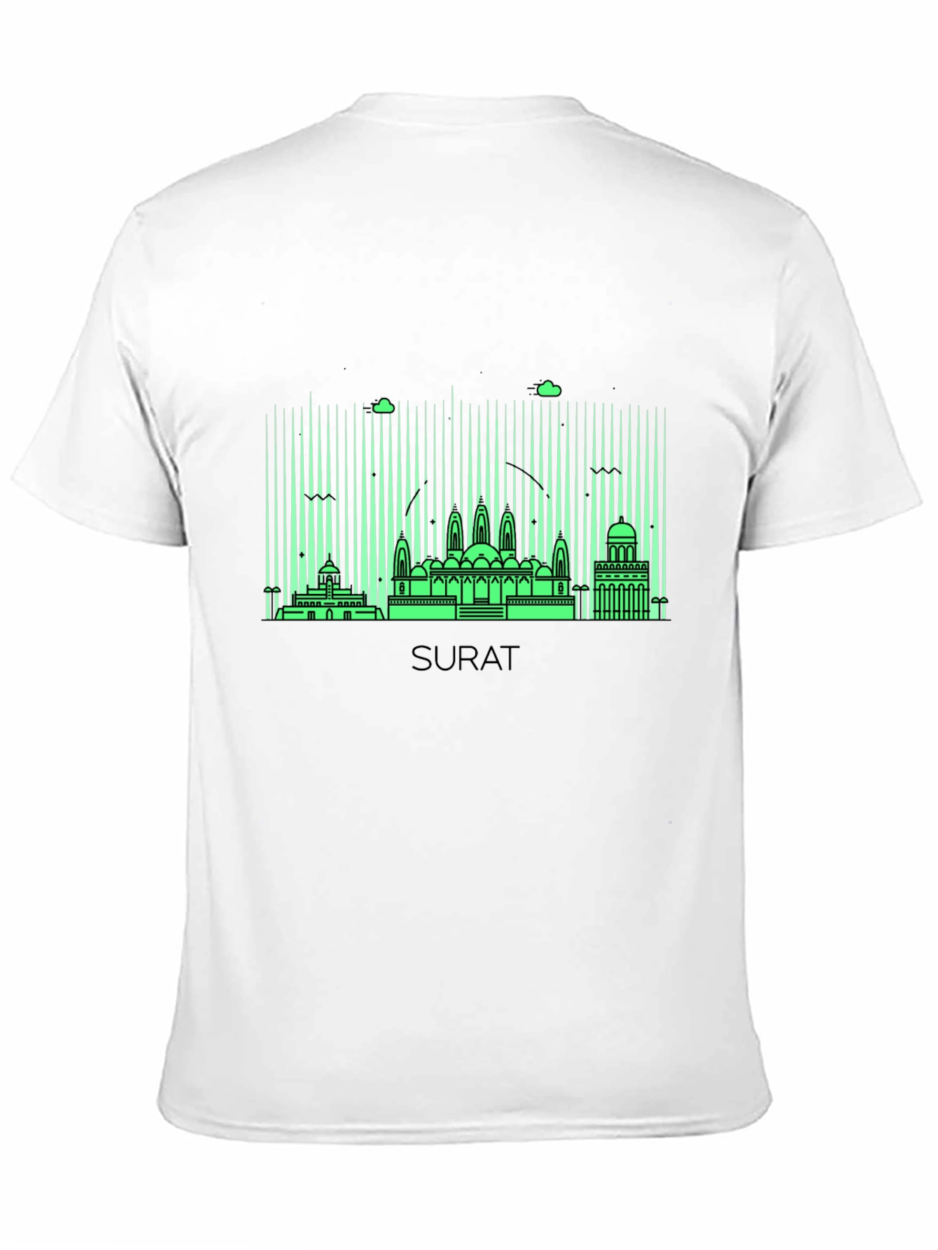Surat Skyline Graphic Tee - Modern Cityscape Design