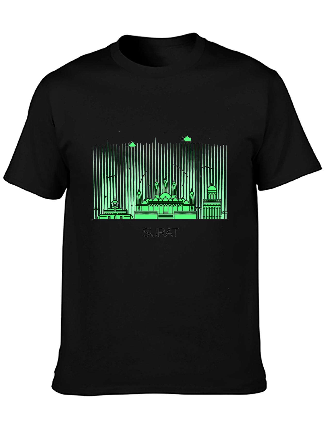 Surat Skyline Graphic Tee - Modern Cityscape Design
