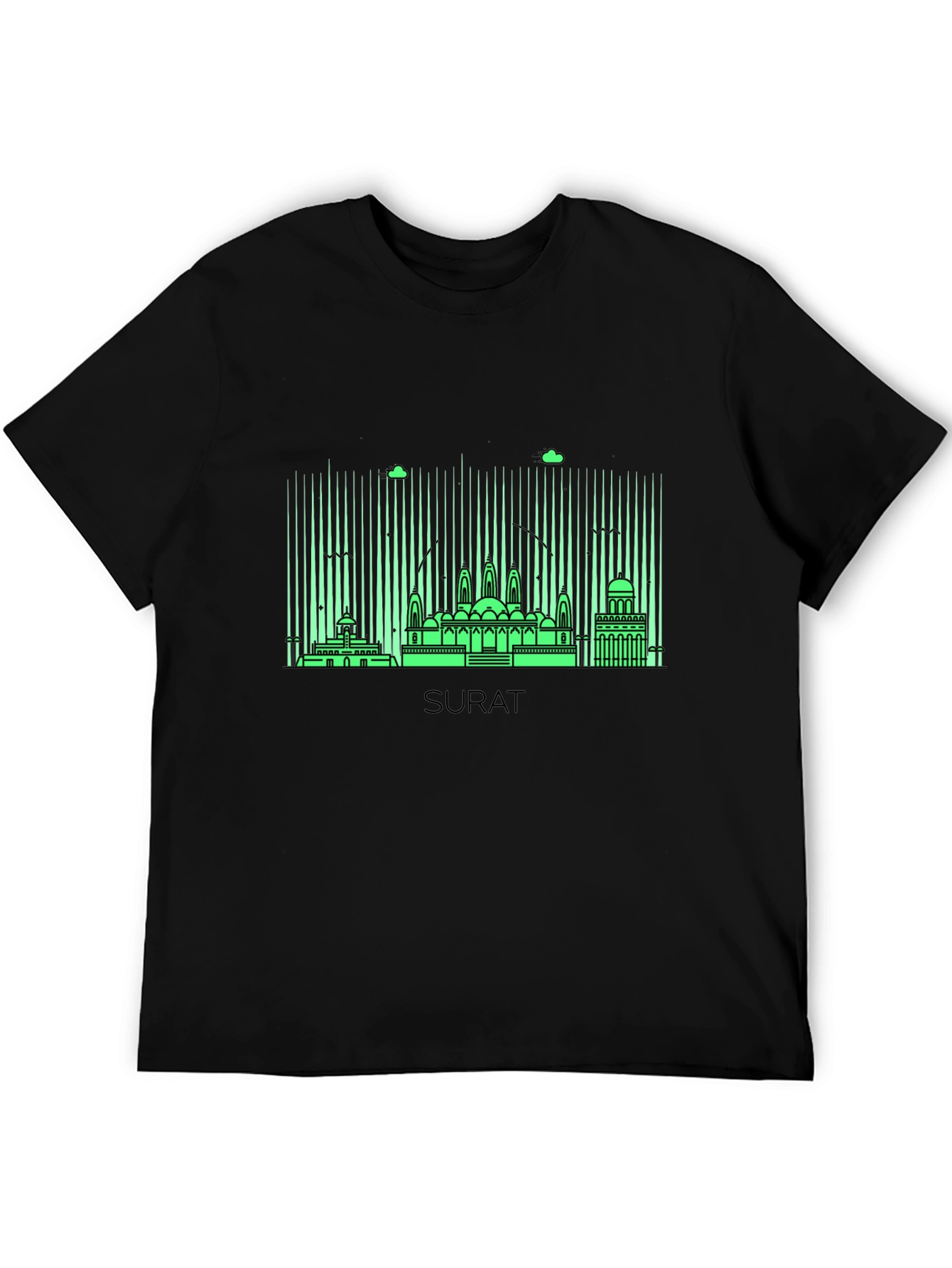 Surat Skyline Graphic Tee - Modern Cityscape Design