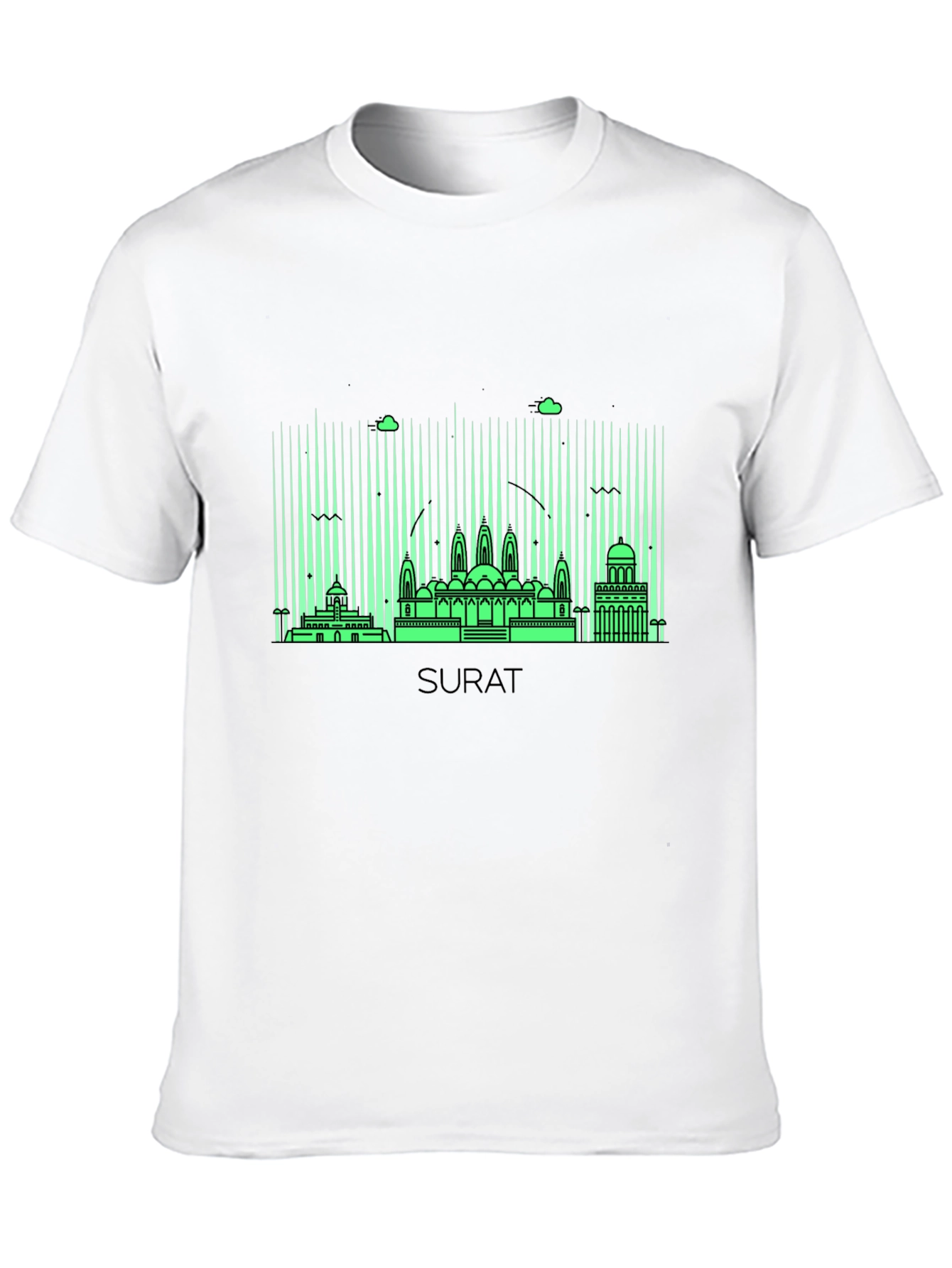 Surat Skyline Graphic Tee - Modern Cityscape Design