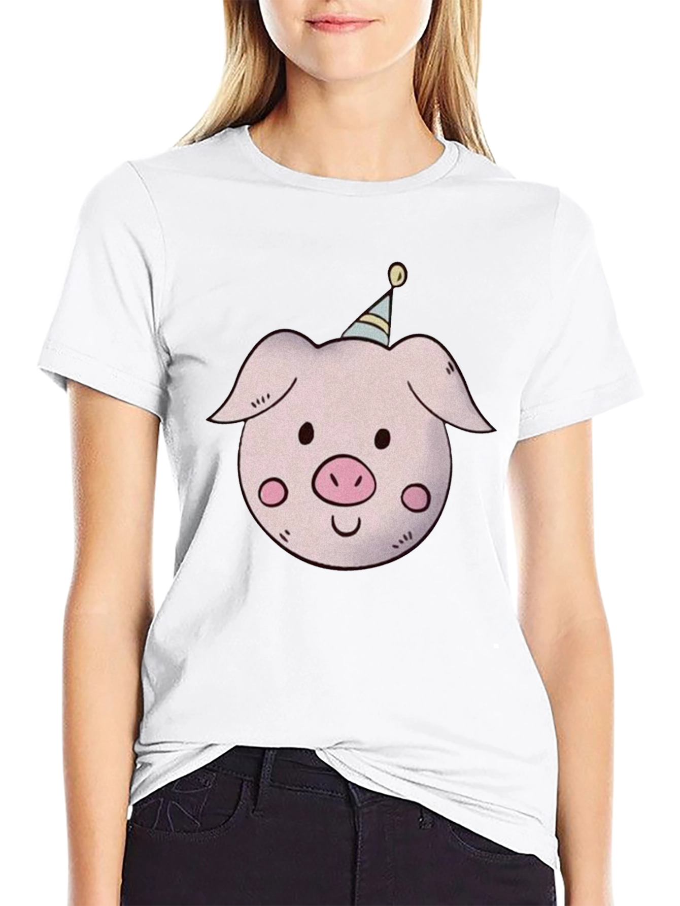 Pig with Party Hat T-Shirt - Unisex