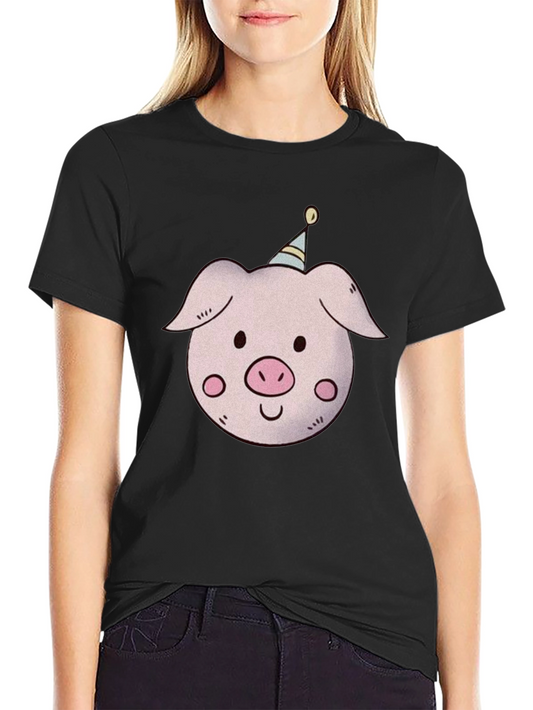 Pig with Party Hat T-Shirt - Unisex