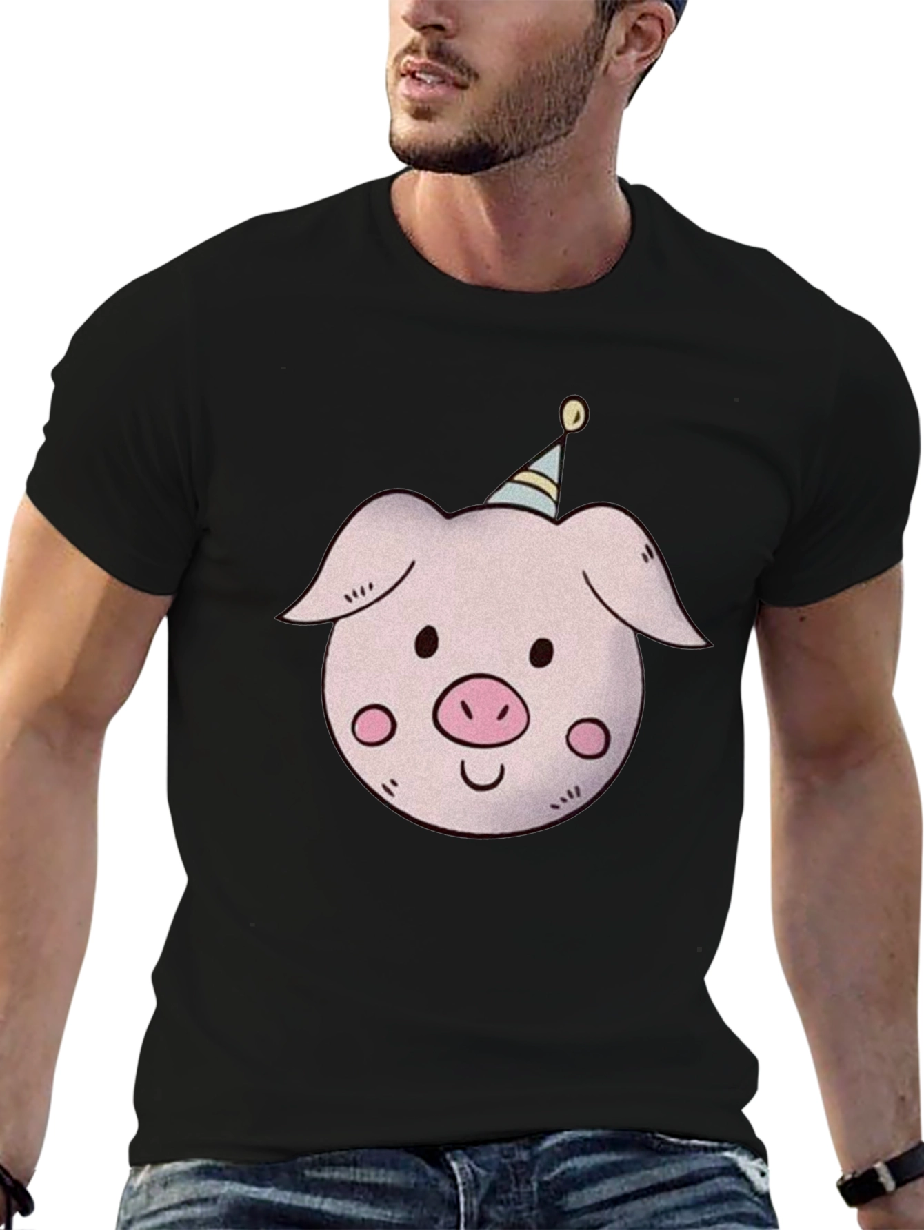 Pig with Party Hat T-Shirt - Unisex