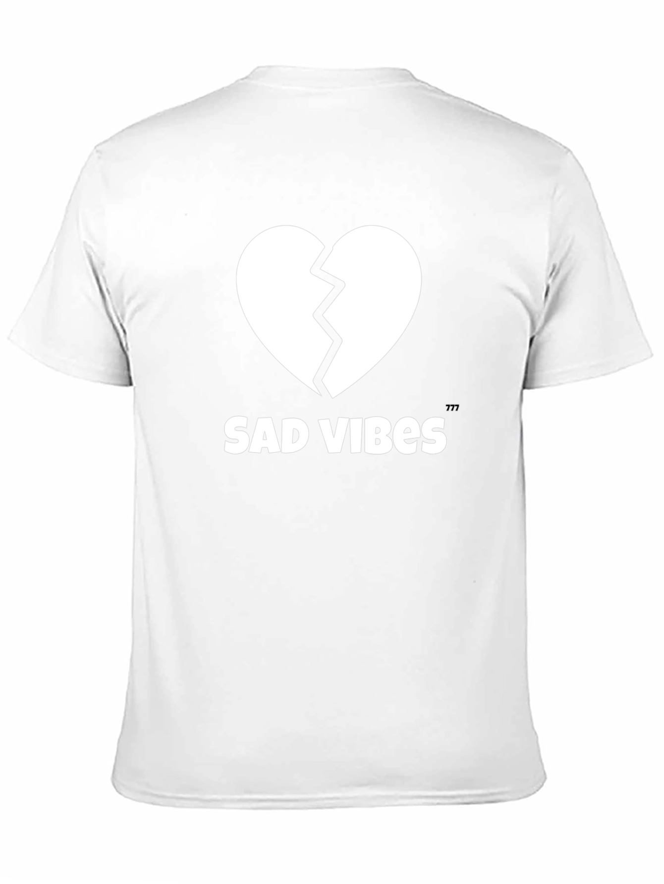 Sad Vibes Broken Heart Graphic Tee - Black