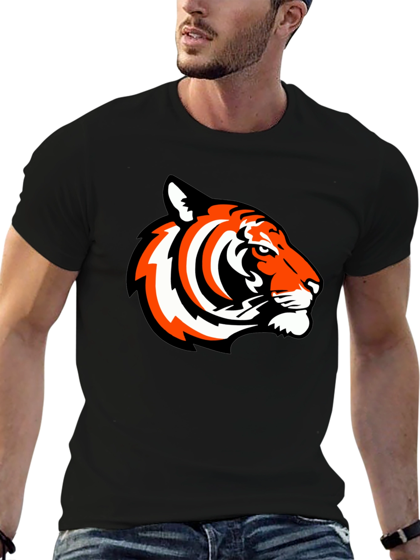 Tiger Graphic Tee - Bold Black T-Shirt