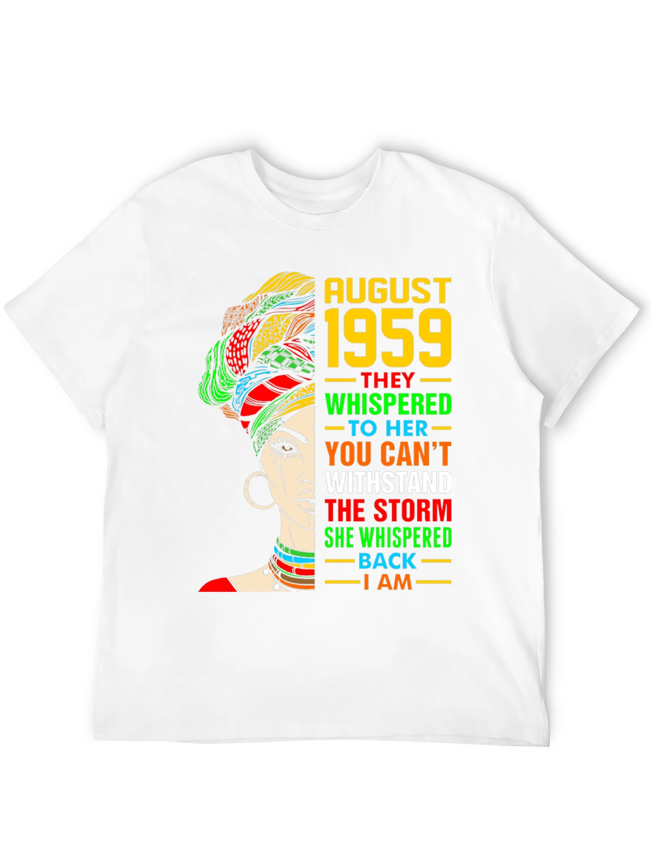 August 1959 Birthday Queen Black T-Shirt