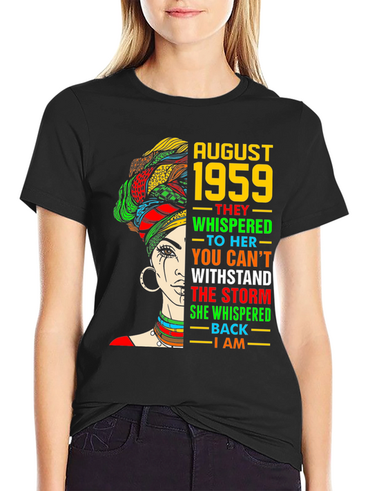 August 1959 Birthday Queen Black T-Shirt