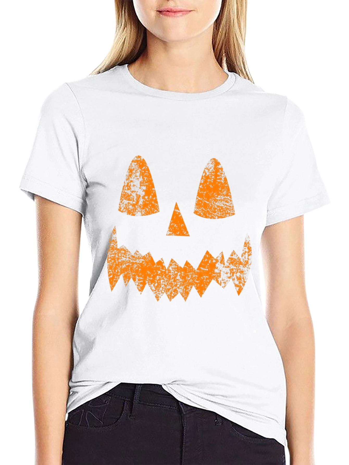 Jack-O-Lantern Face Halloween Black T-Shirt