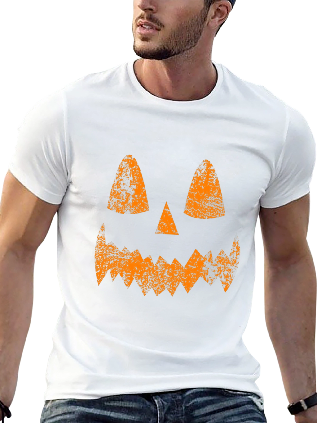 Jack-O-Lantern Face Halloween Black T-Shirt