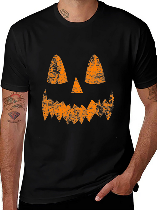 Jack-O-Lantern Face Halloween Black T-Shirt