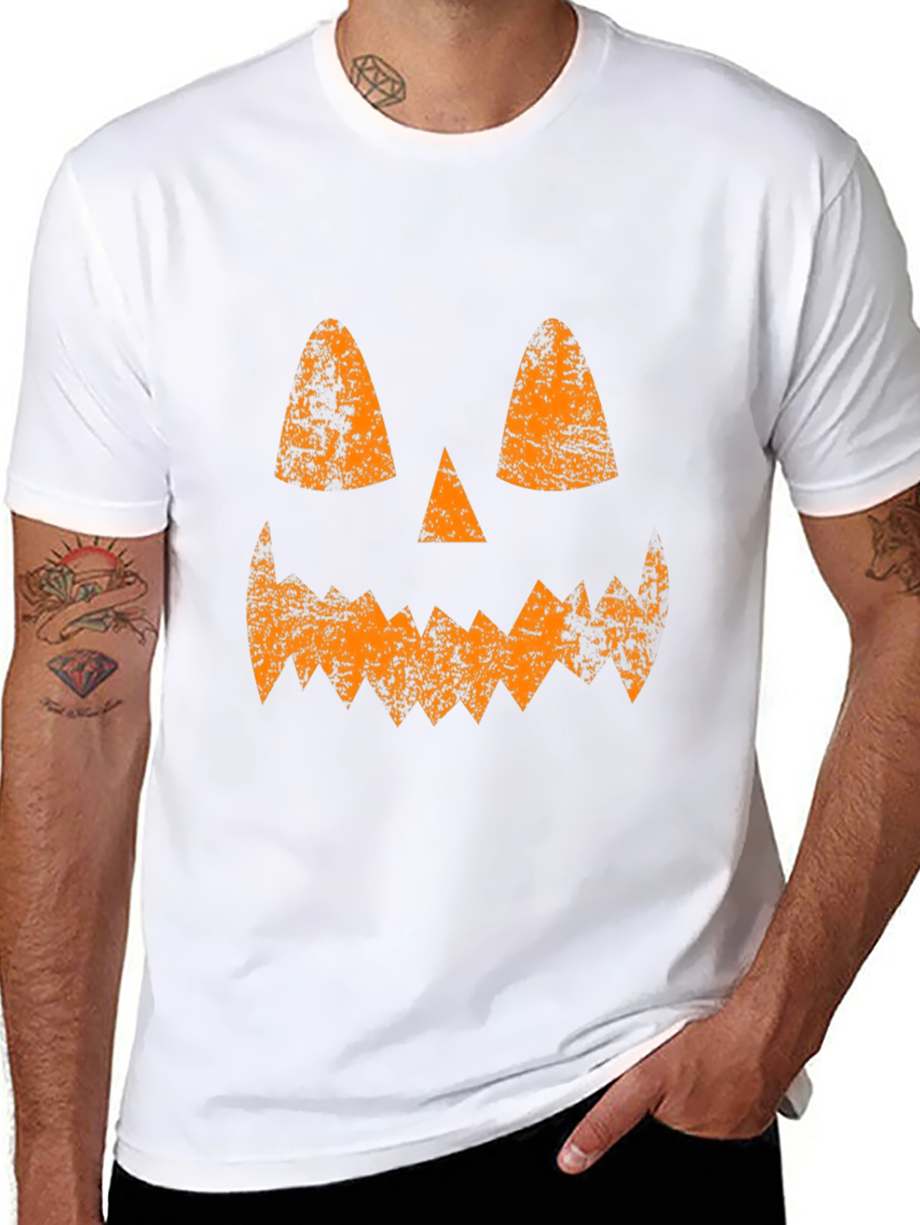 Jack-O-Lantern Face Halloween Black T-Shirt
