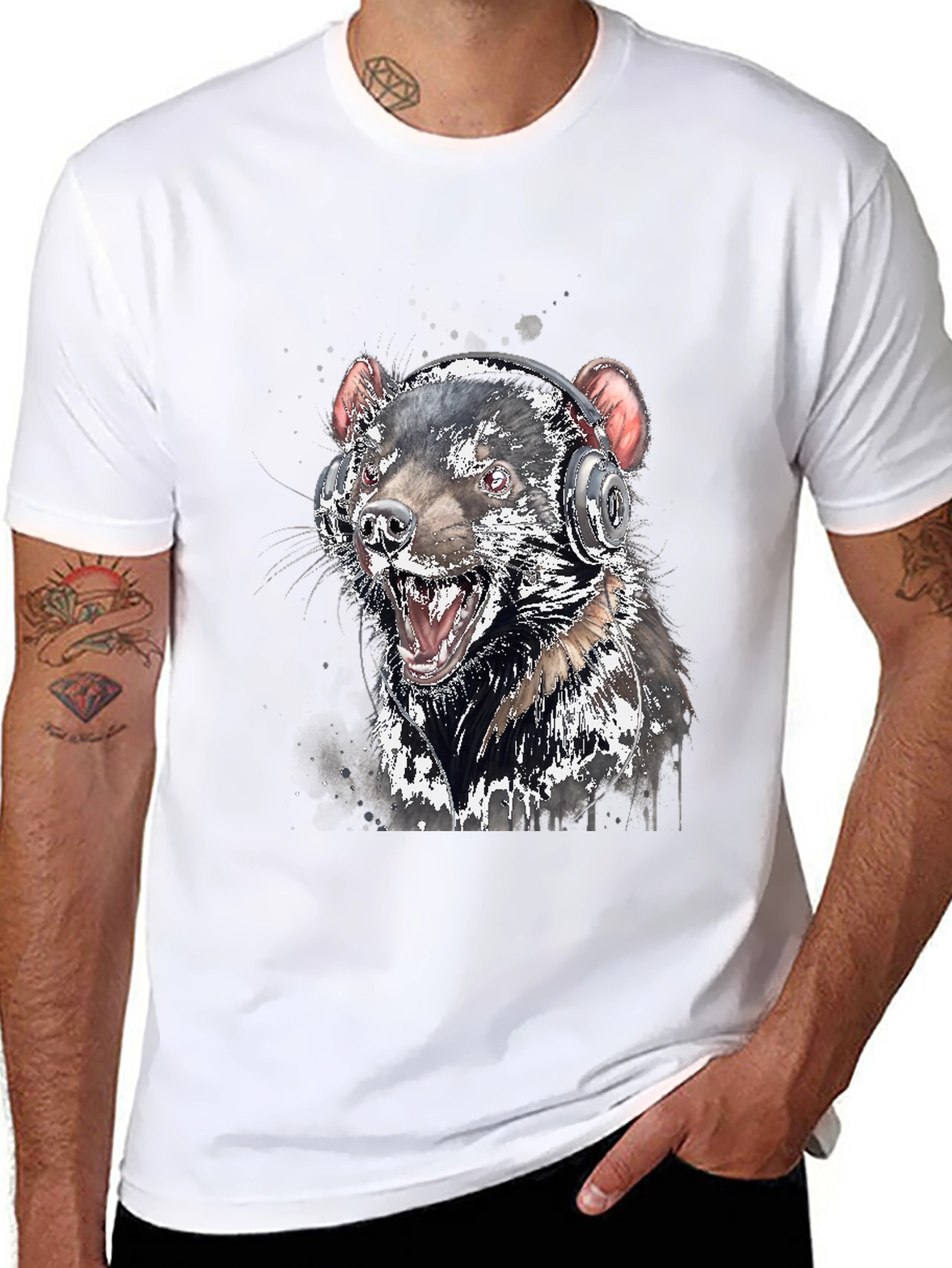 Tasmanian Devil Headphone T-Shirt