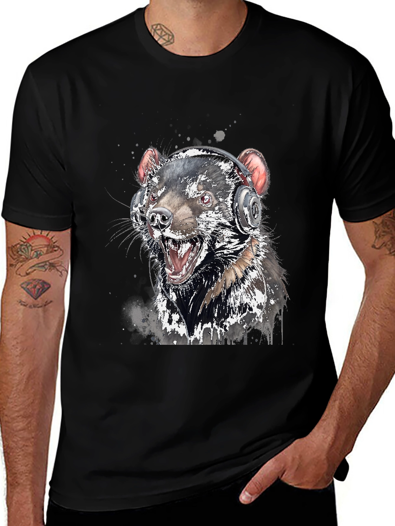 Tasmanian Devil Headphone T-Shirt