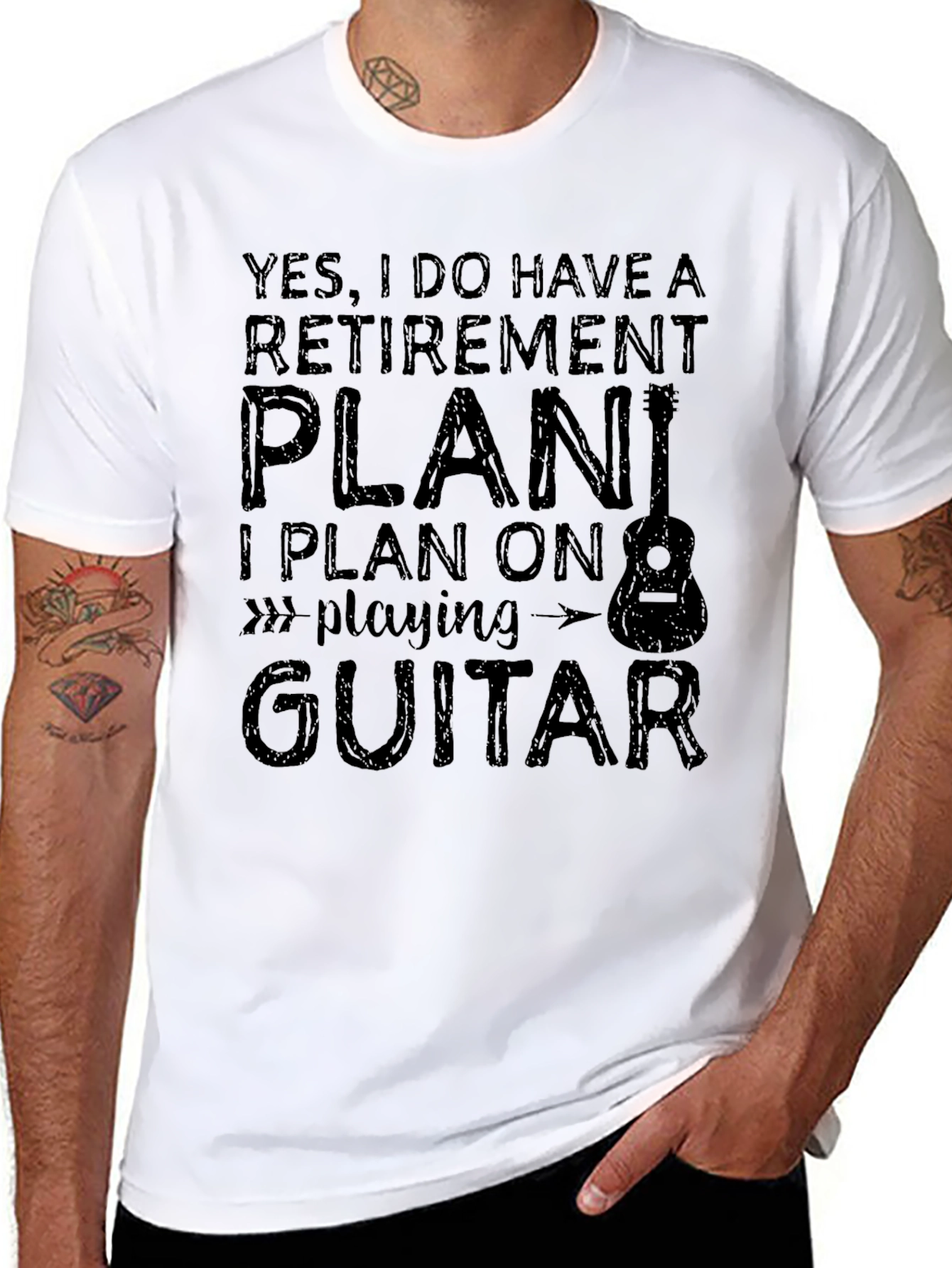 Retirement Plan Guitar Player Graphic Tee