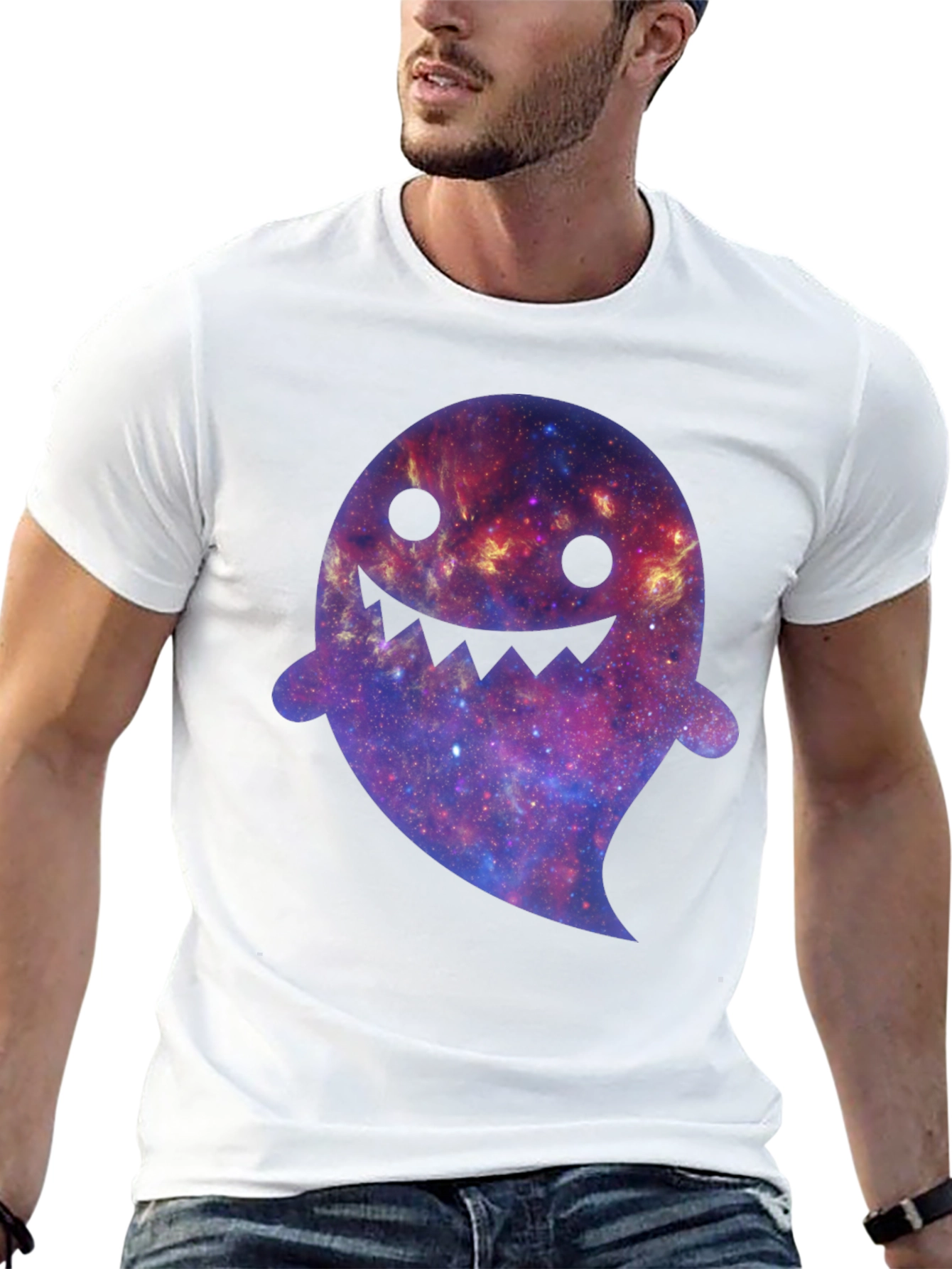Galaxy Ghost Graphic T-Shirt