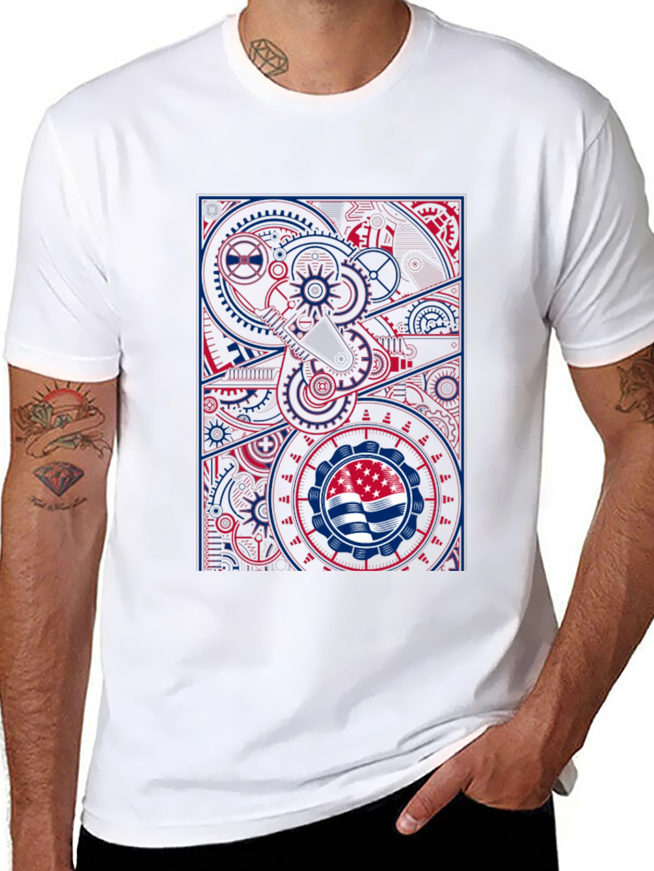 Steampunk Flag Graphic T-Shirt - Cool Design