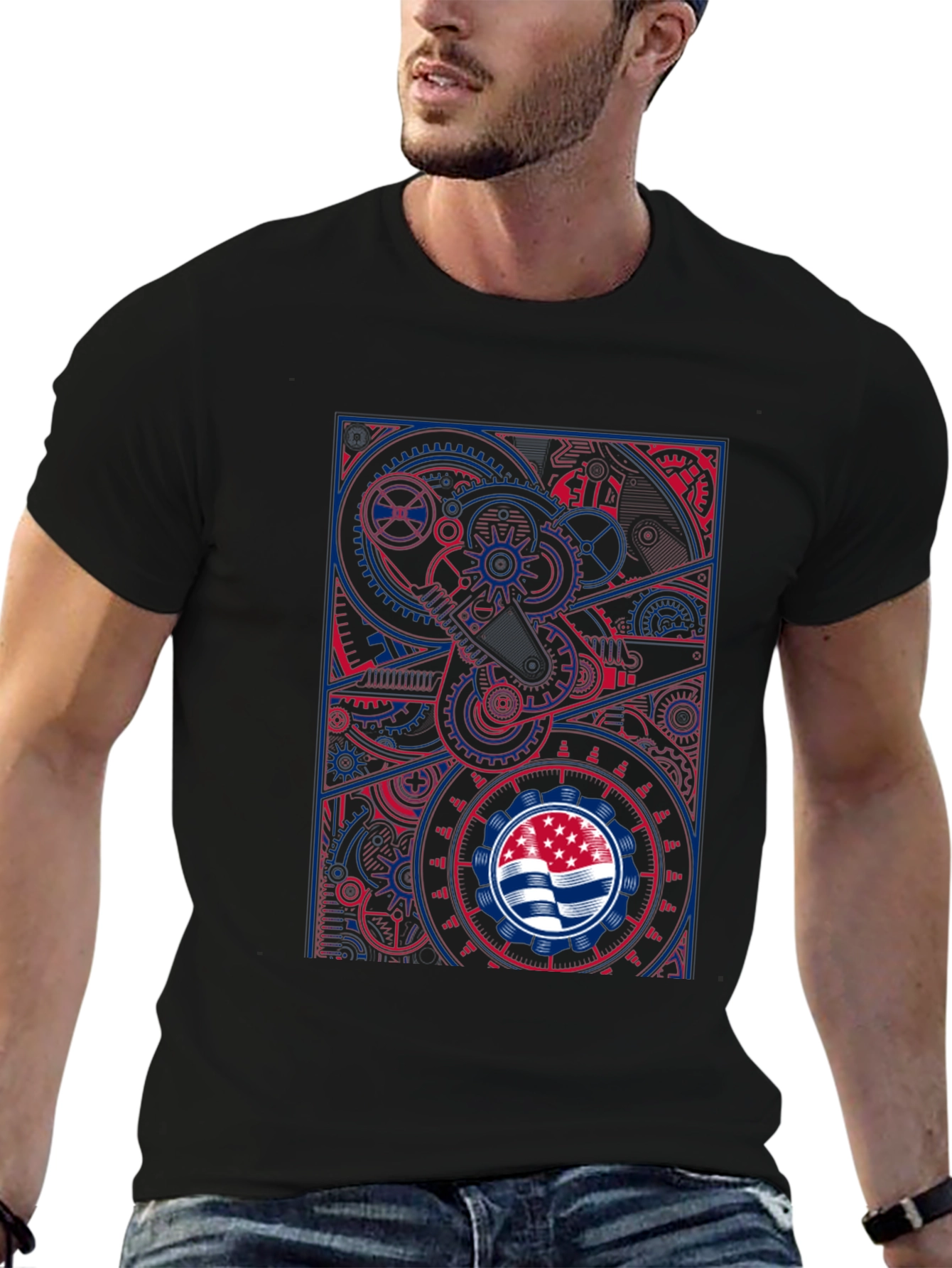 Steampunk Flag Graphic T-Shirt - Cool Design