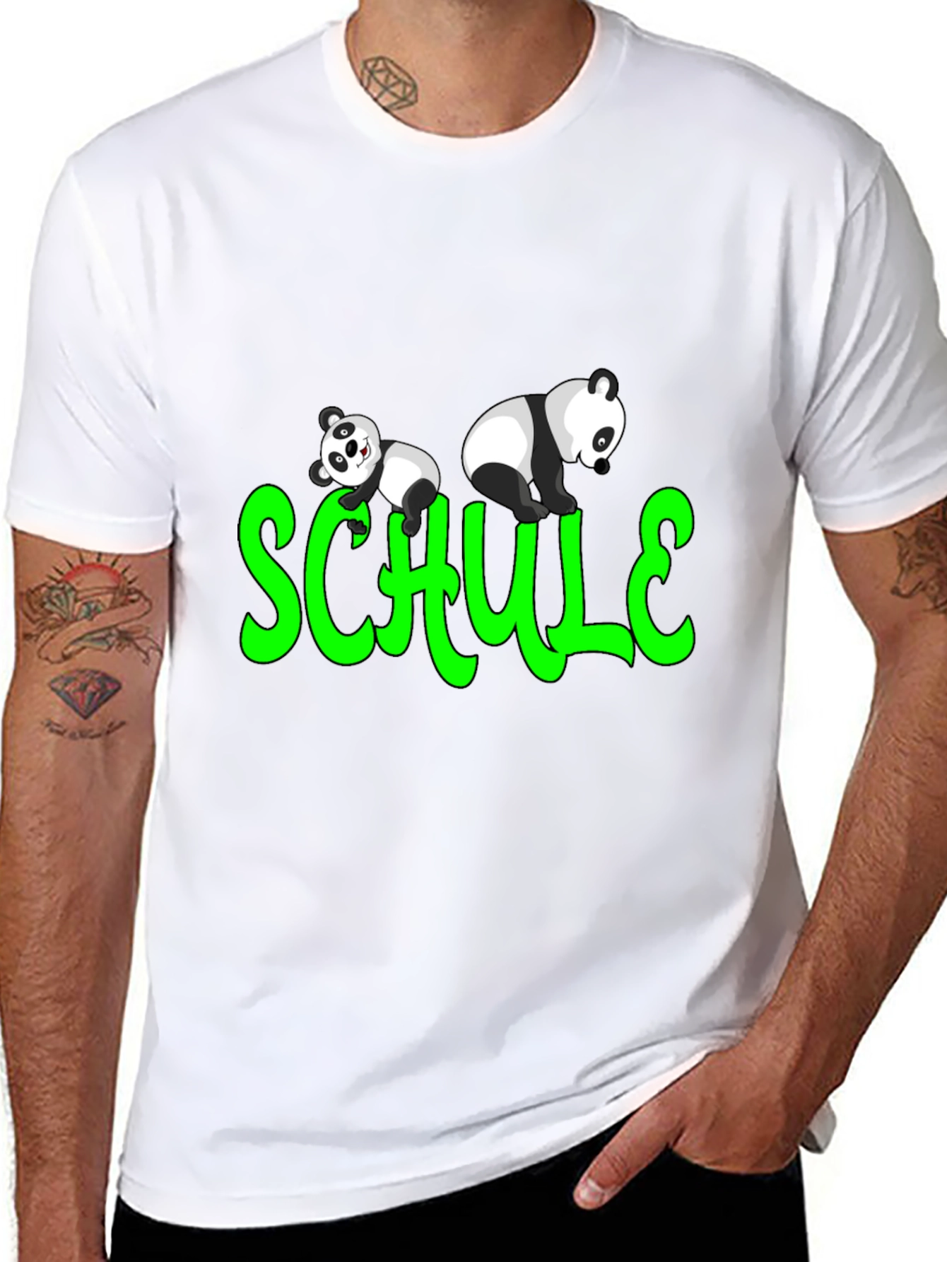 Panda Schule T-Shirt - Fun School Tee