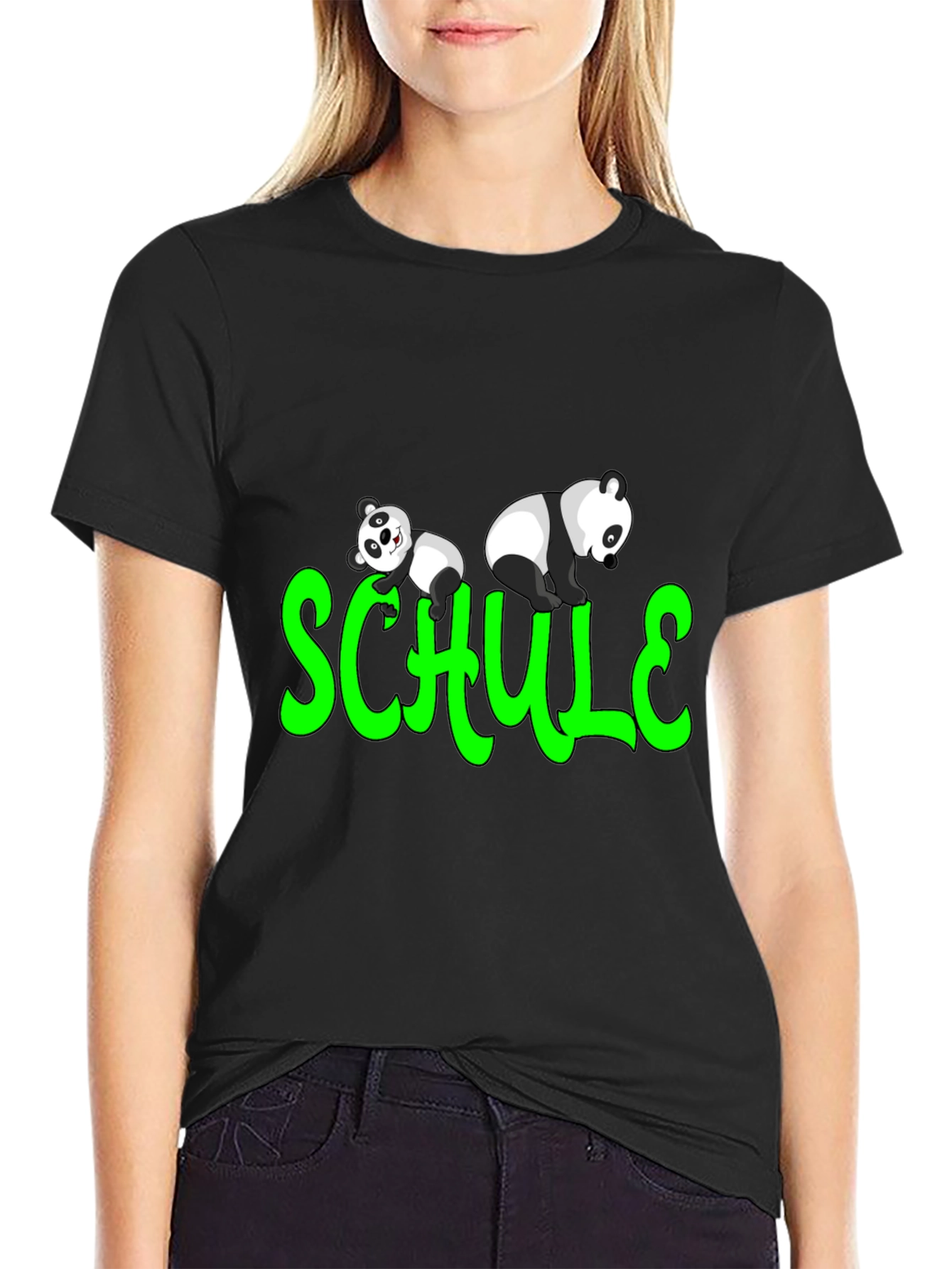 Panda Schule T-Shirt - Fun School Tee