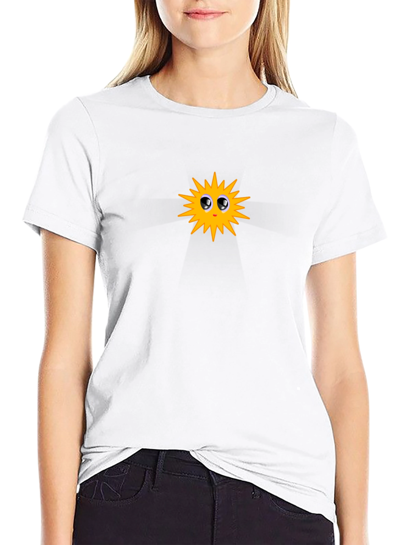 Cute Sun Graphic Black T-Shirt