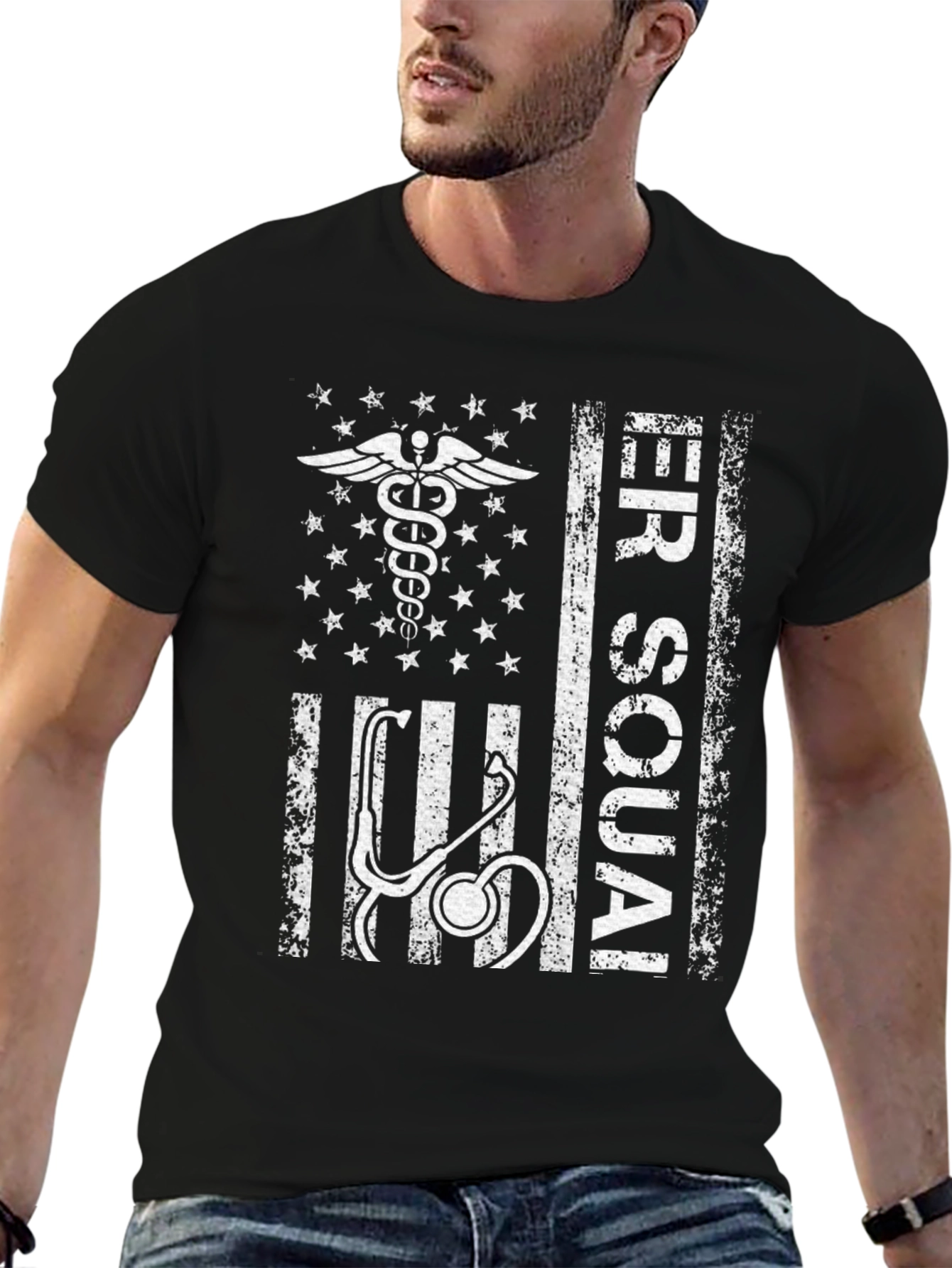 ER Squad T-Shirt: Medical American Flag Design
